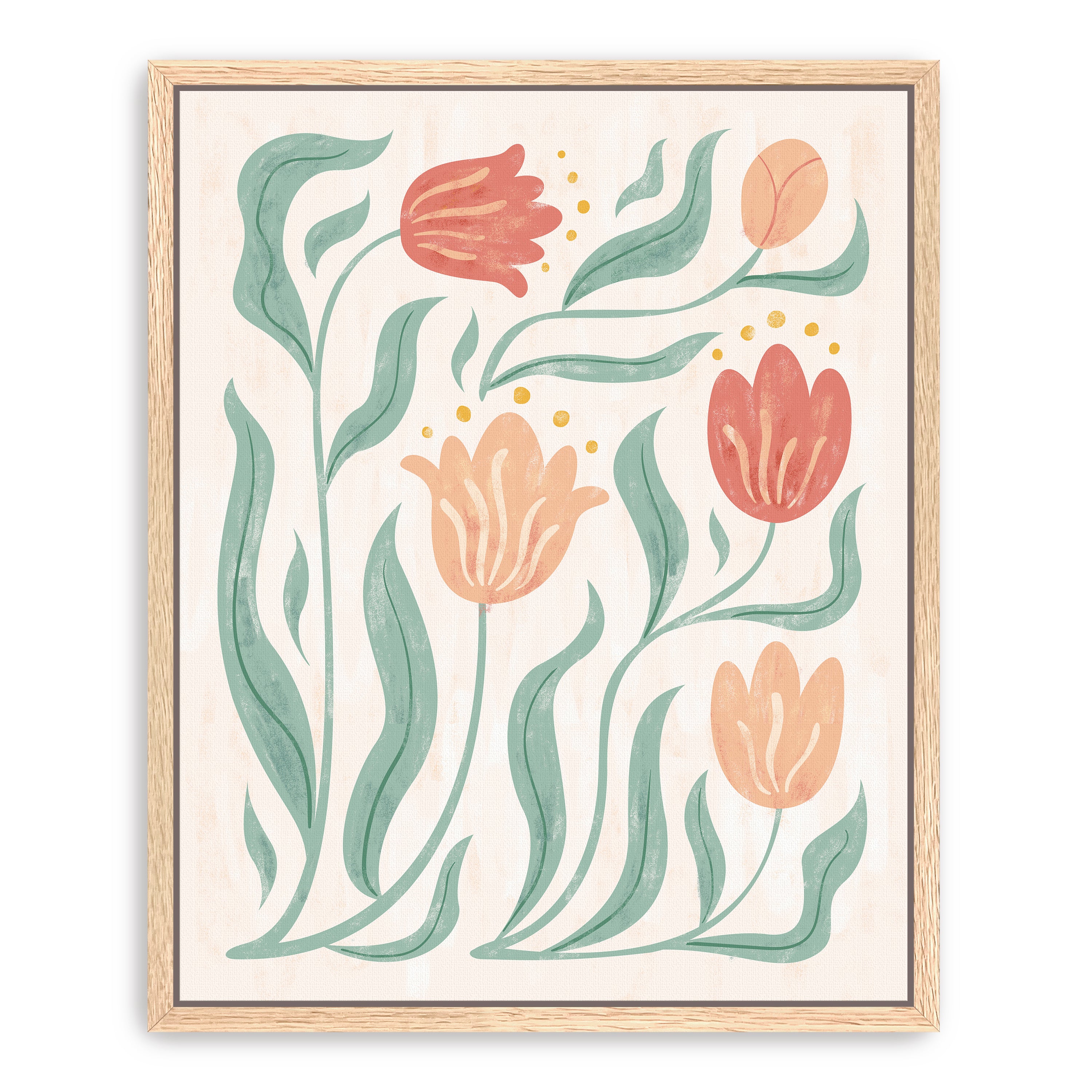 Abstract Spring Flowers Canvas Giclee