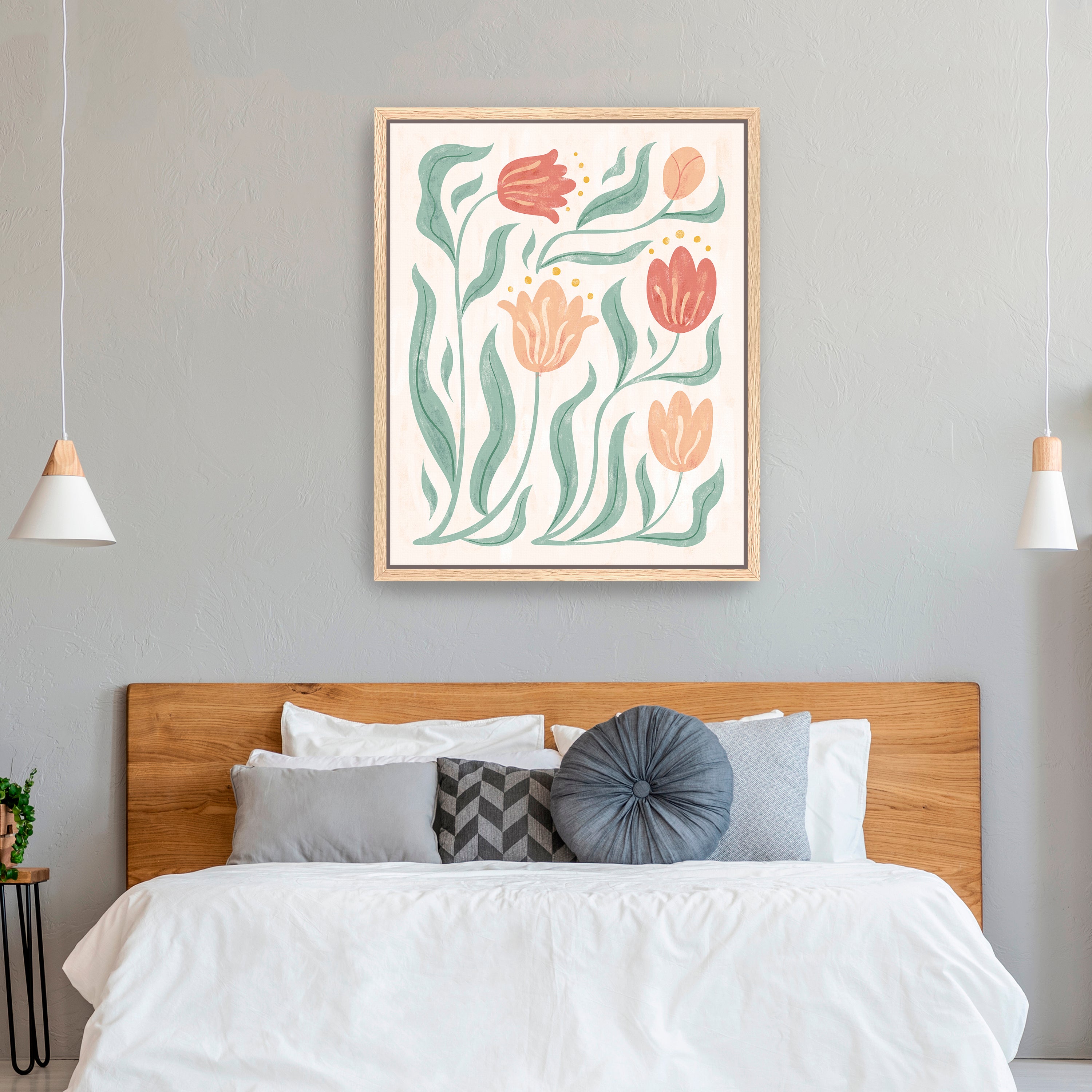 Abstract Spring Flowers Canvas Giclee