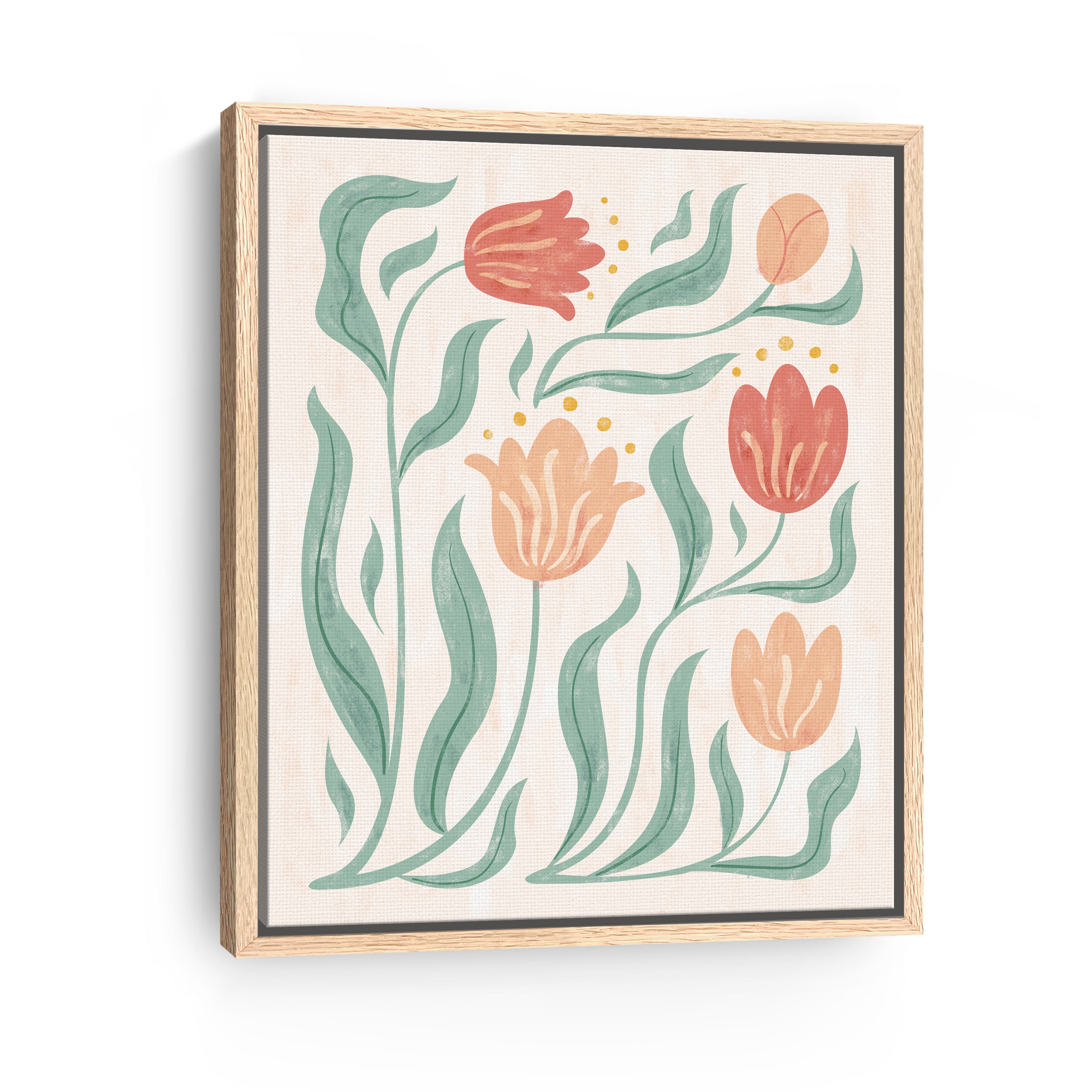 Abstract Spring Flowers Canvas Giclee