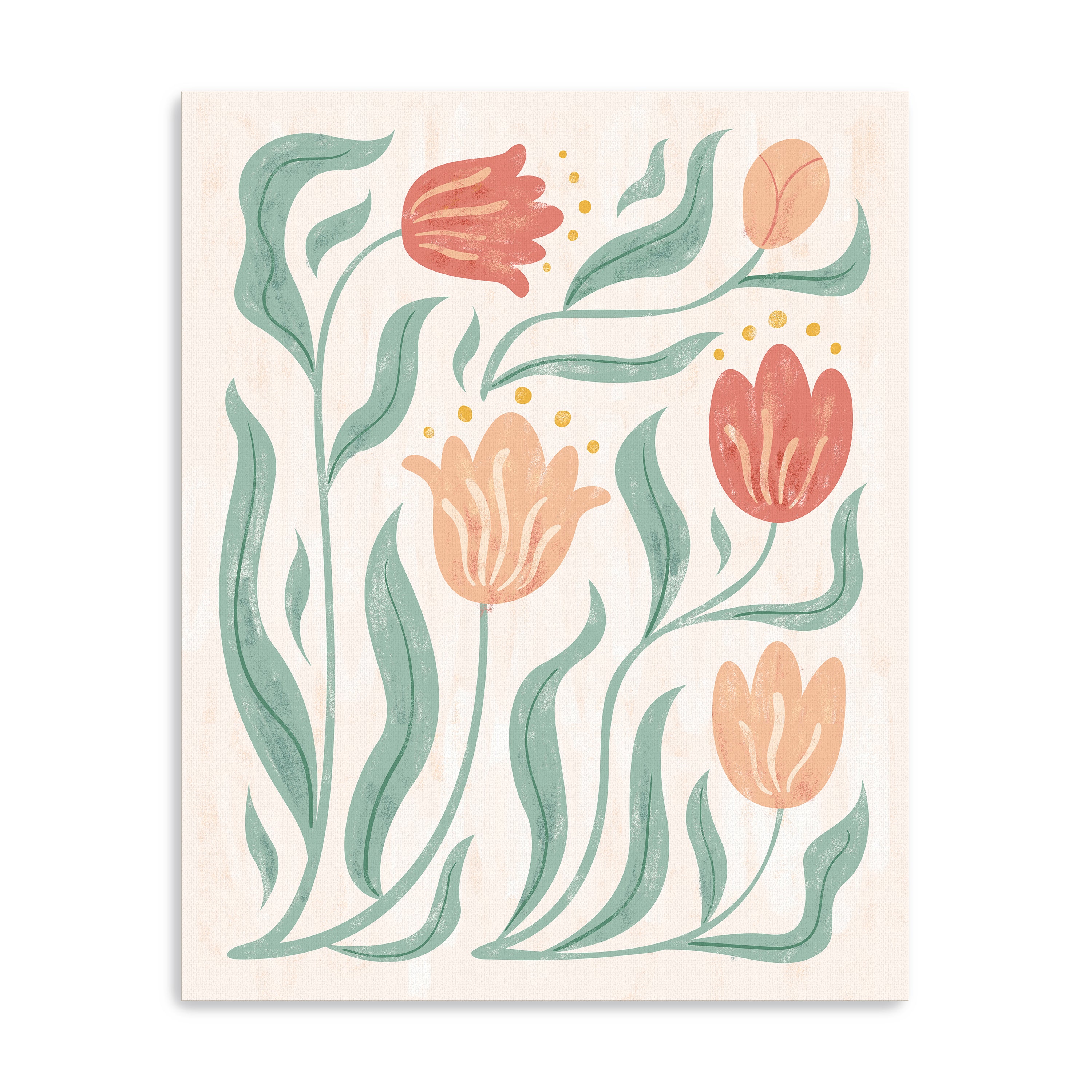 Abstract Spring Flowers Canvas Giclee