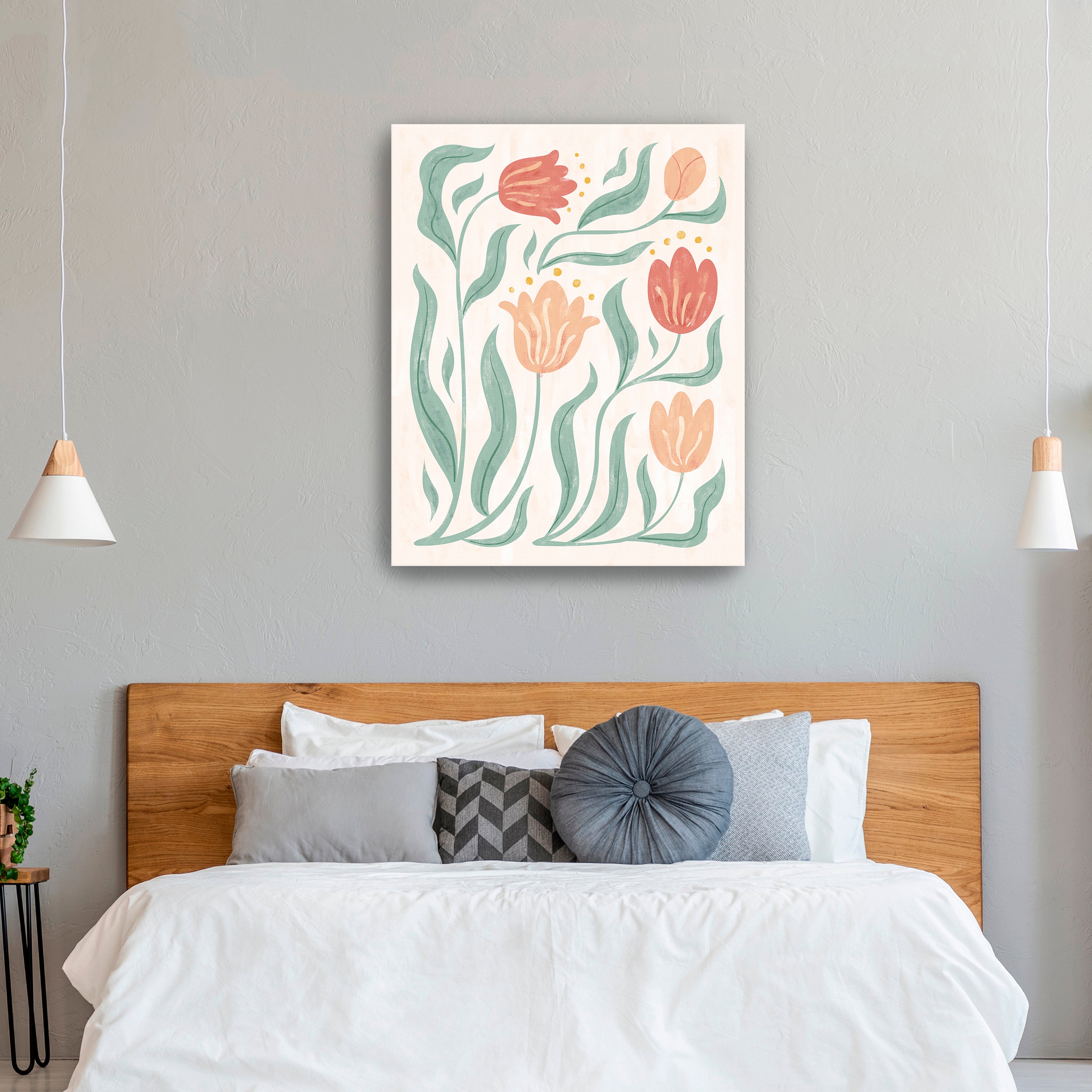 Abstract Spring Flowers Canvas Giclee