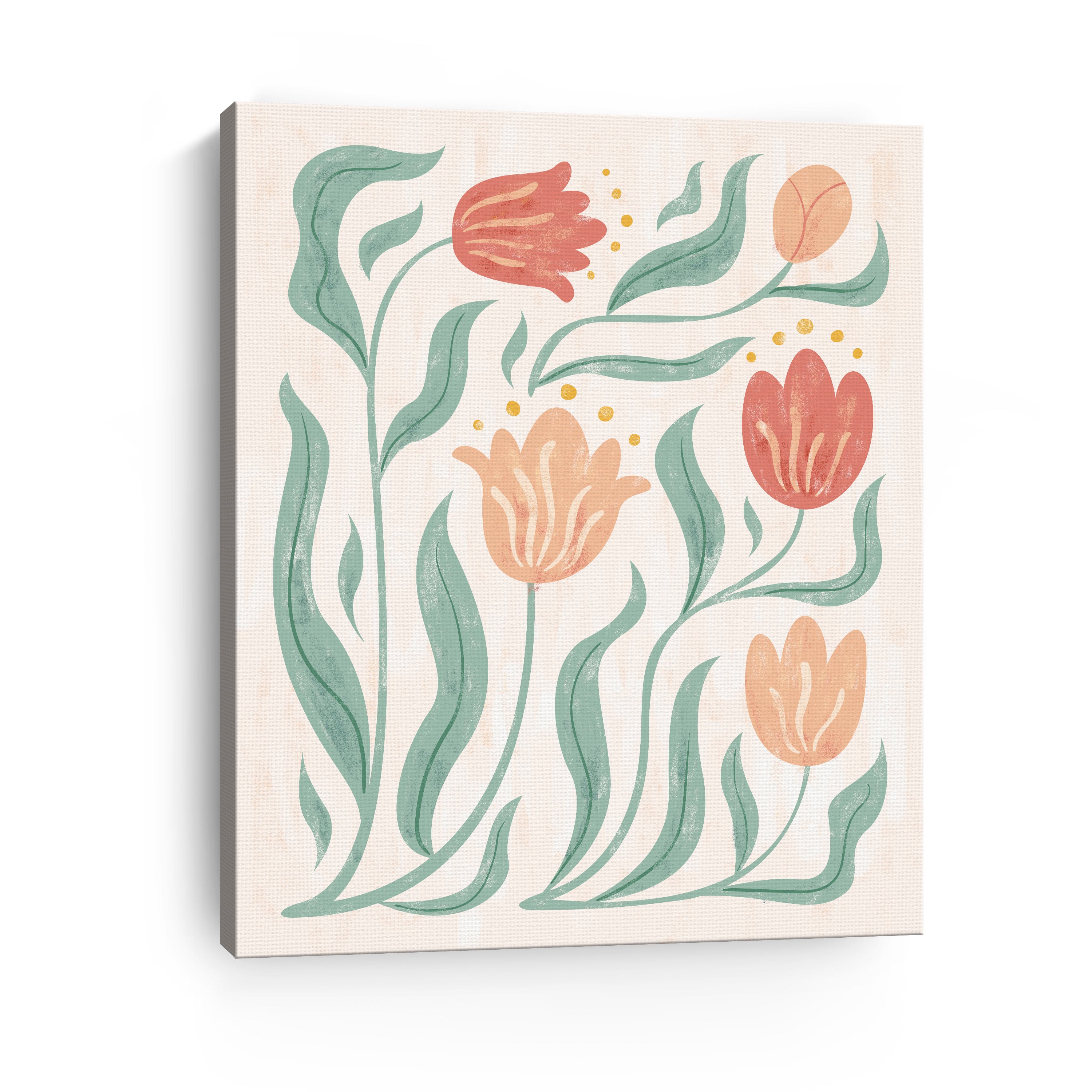 Abstract Spring Flowers Canvas Giclee
