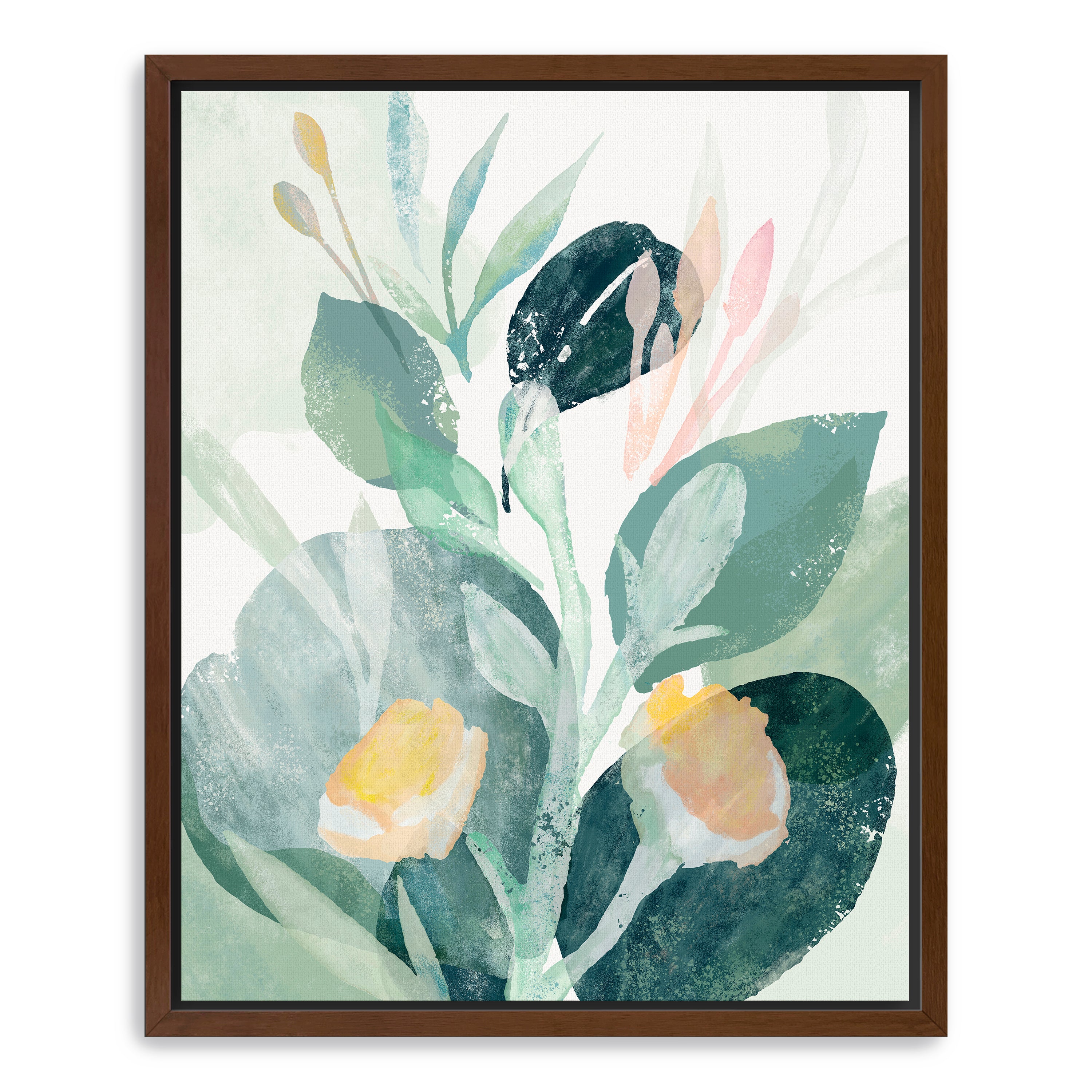 Leaves and Flowers I Canvas Giclee