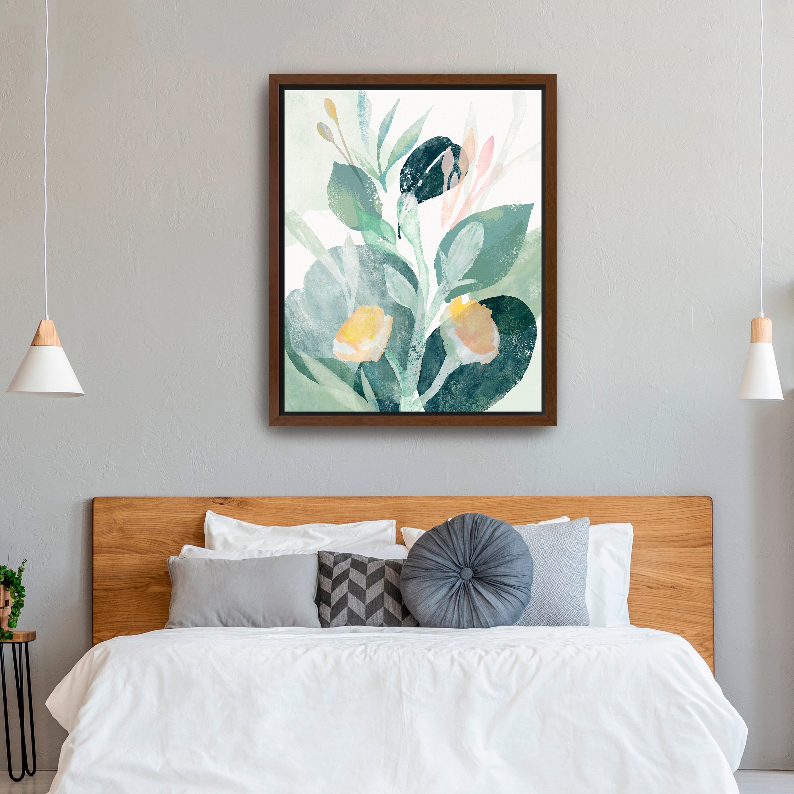 Leaves and Flowers I Canvas Giclee
