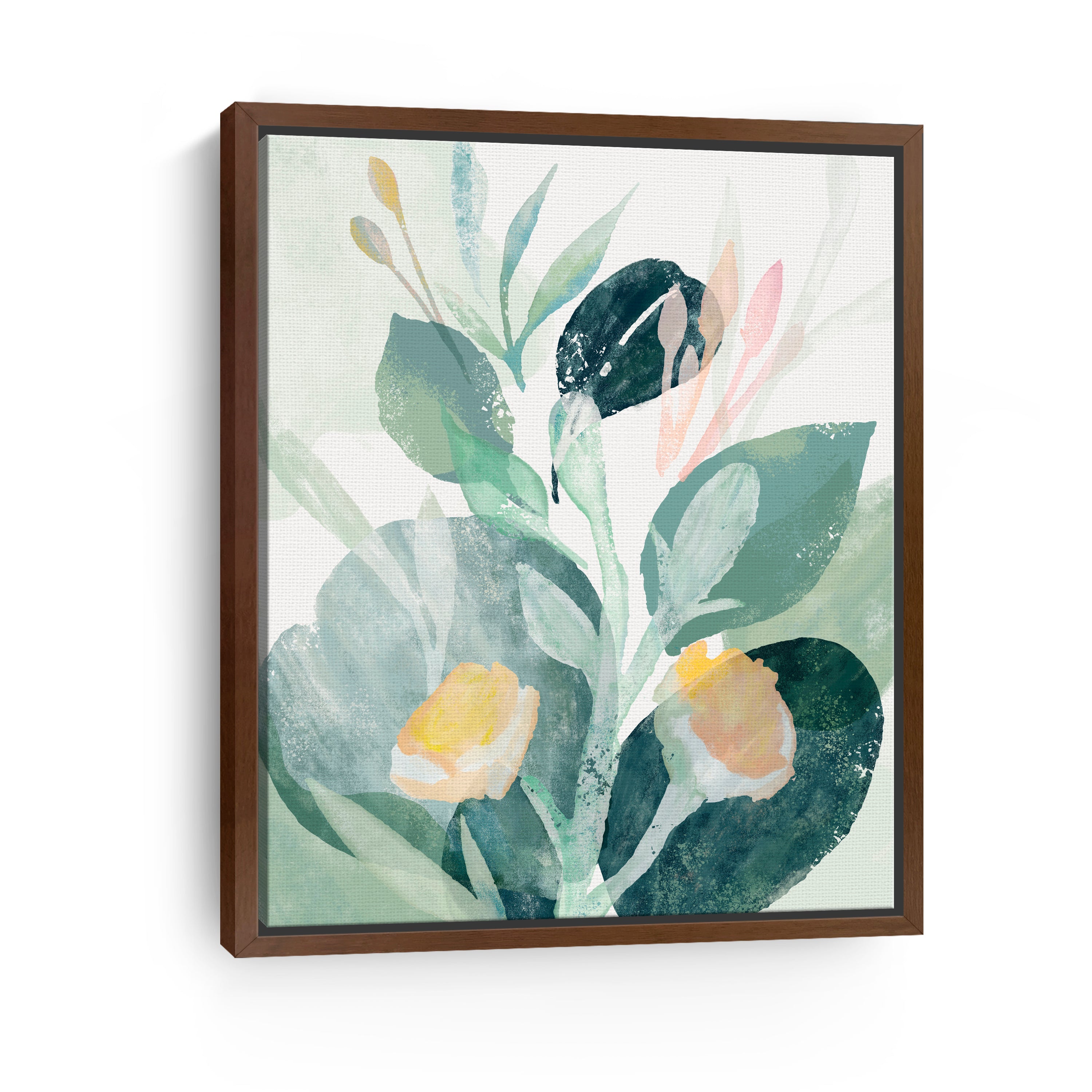 Leaves and Flowers I Canvas Giclee