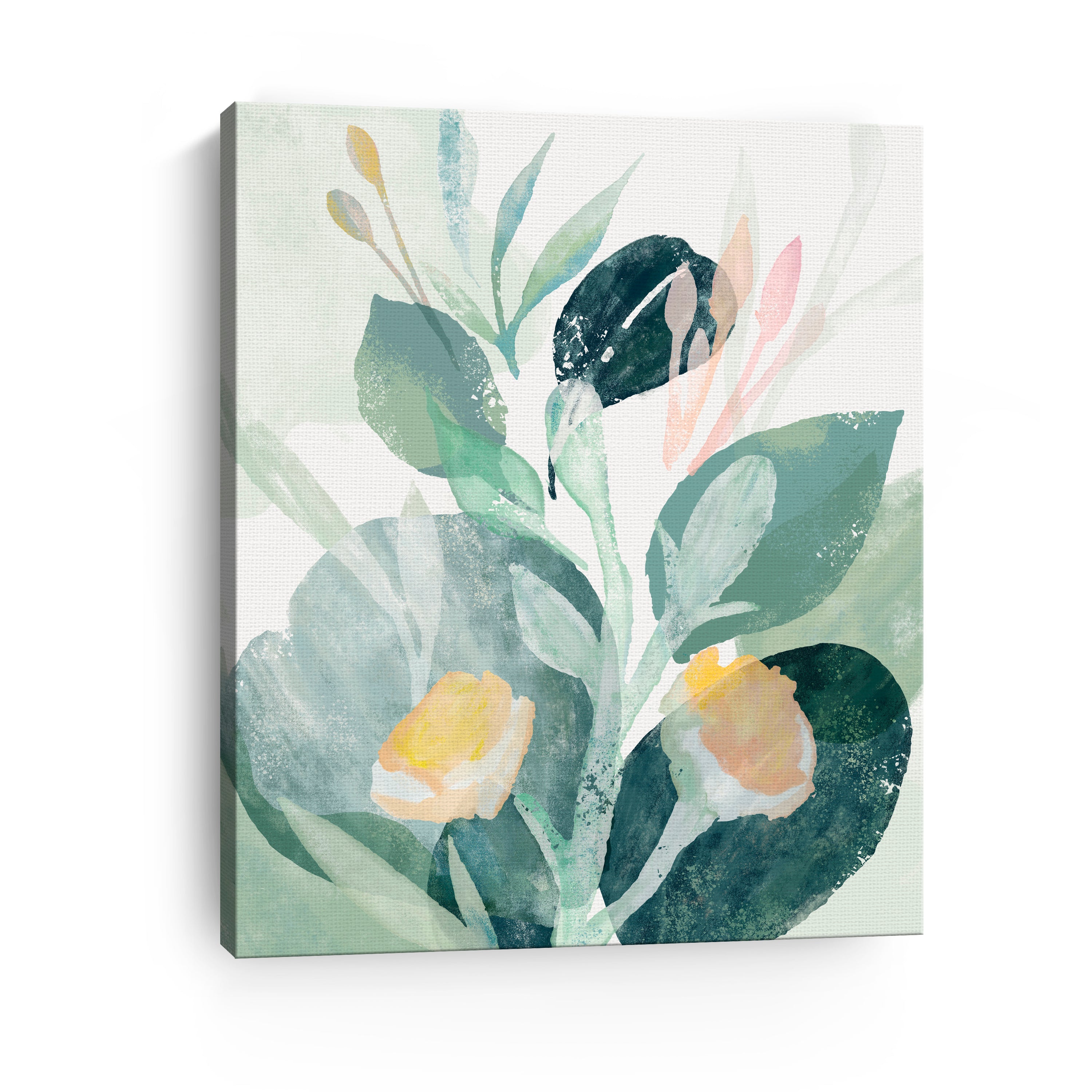 Leaves and Flowers I Canvas Giclee