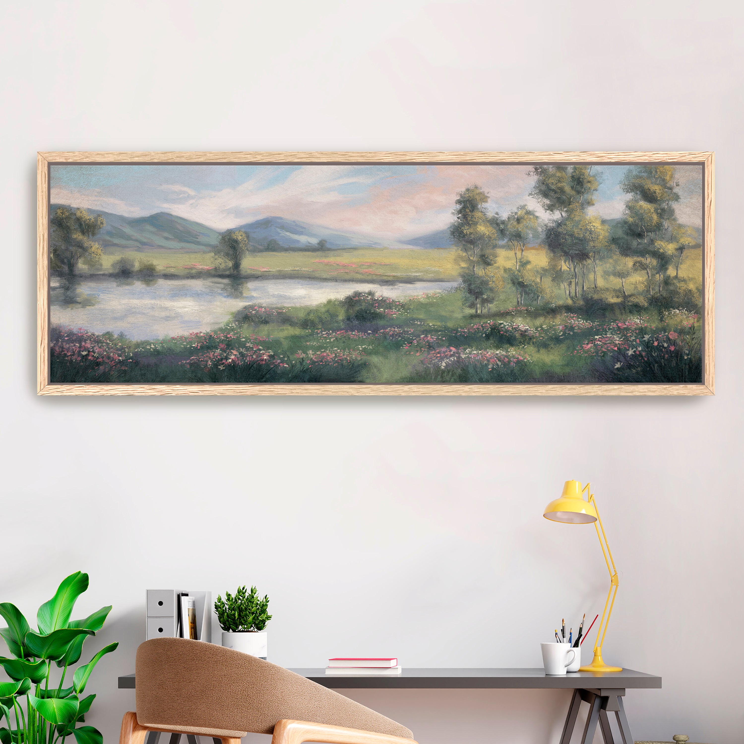 Panorama Of Green Field Canvas Giclee