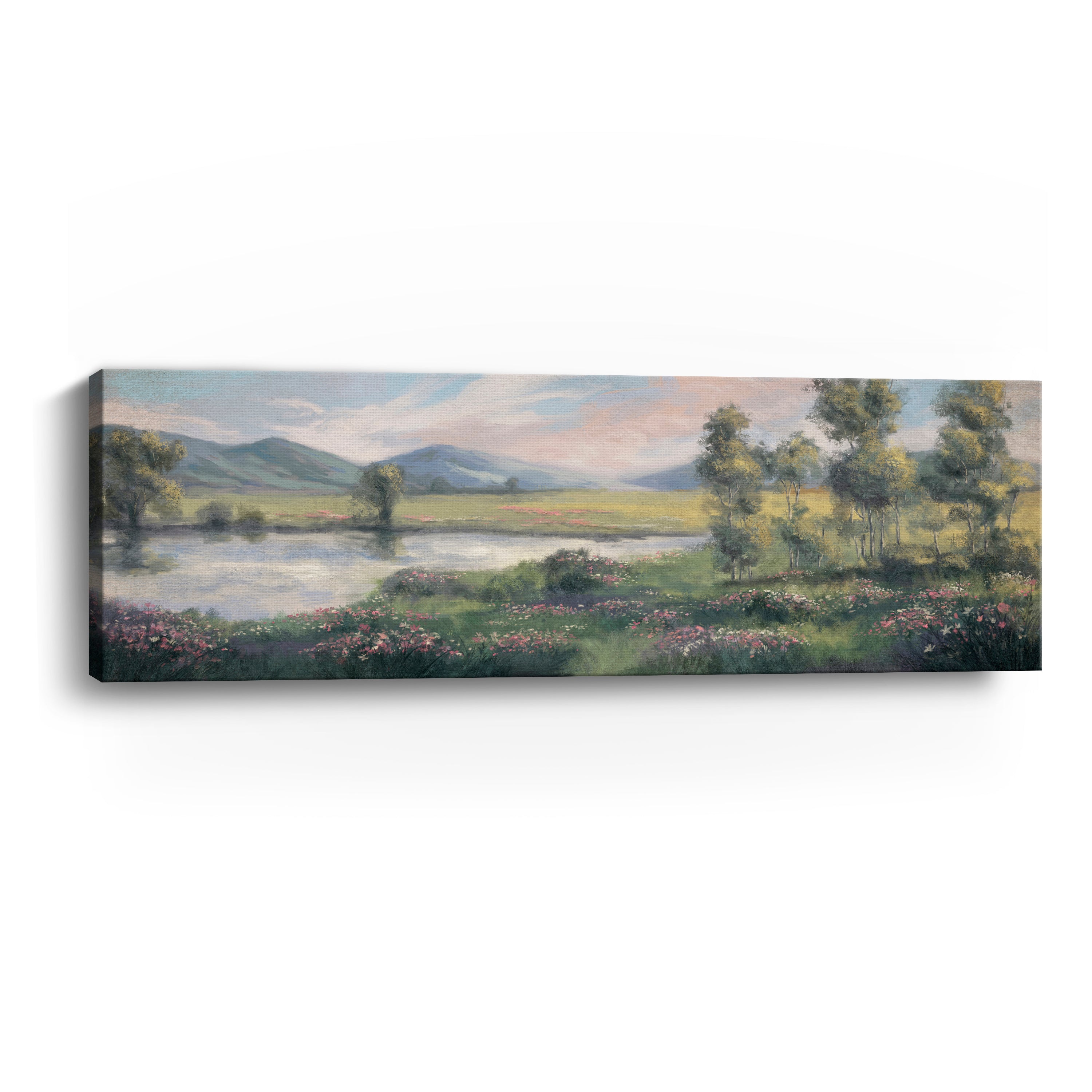 Panorama Of Green Field Canvas Giclee