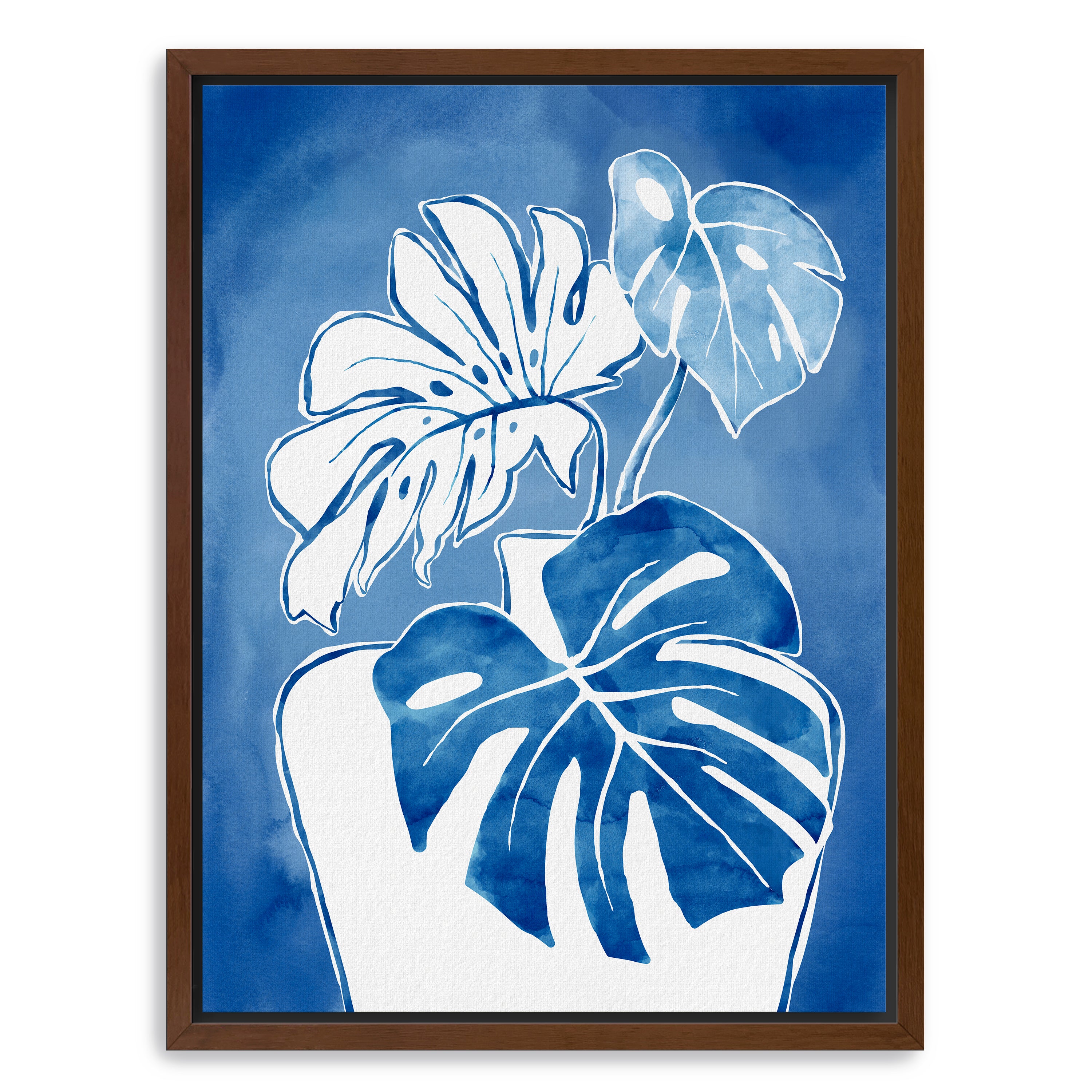 Blue Monstera Canvas Giclee