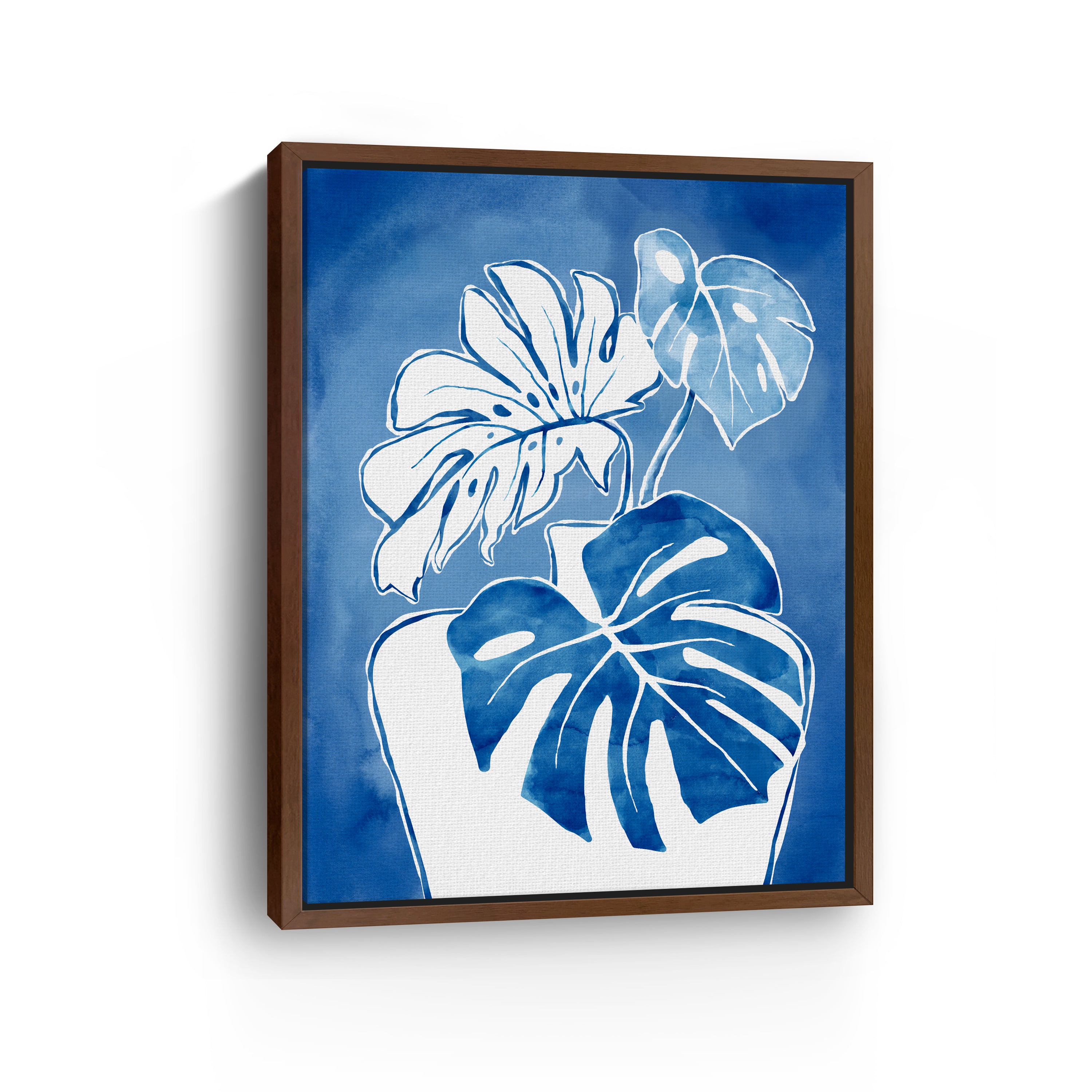 Blue Monstera Canvas Giclee