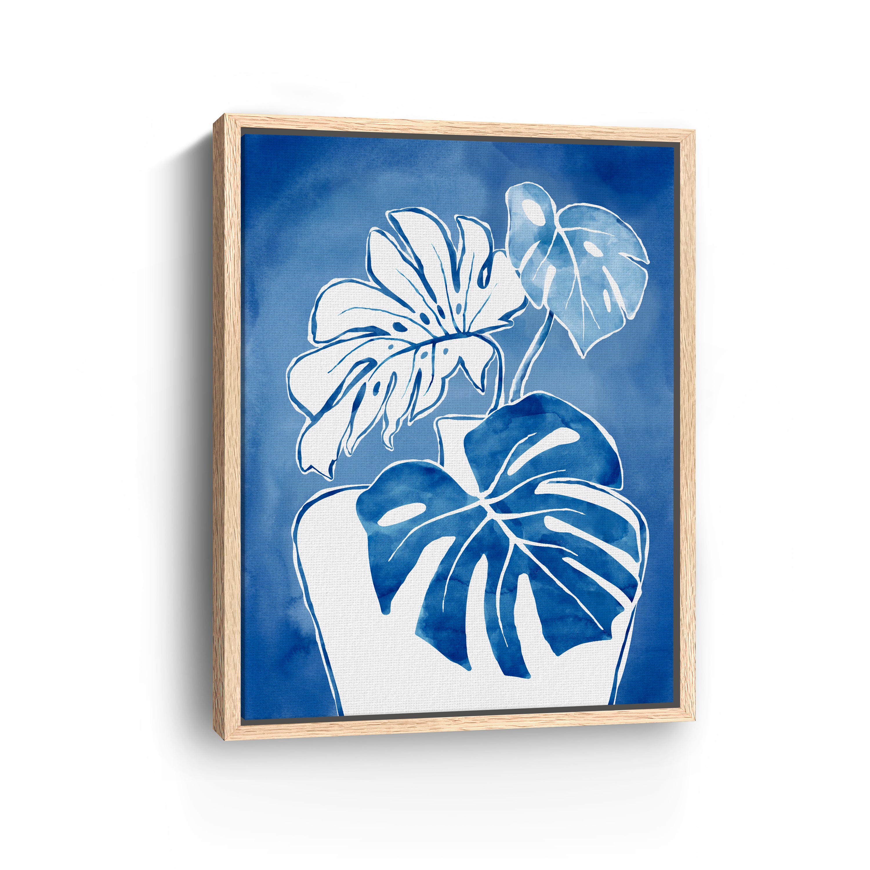 Blue Monstera Canvas Giclee