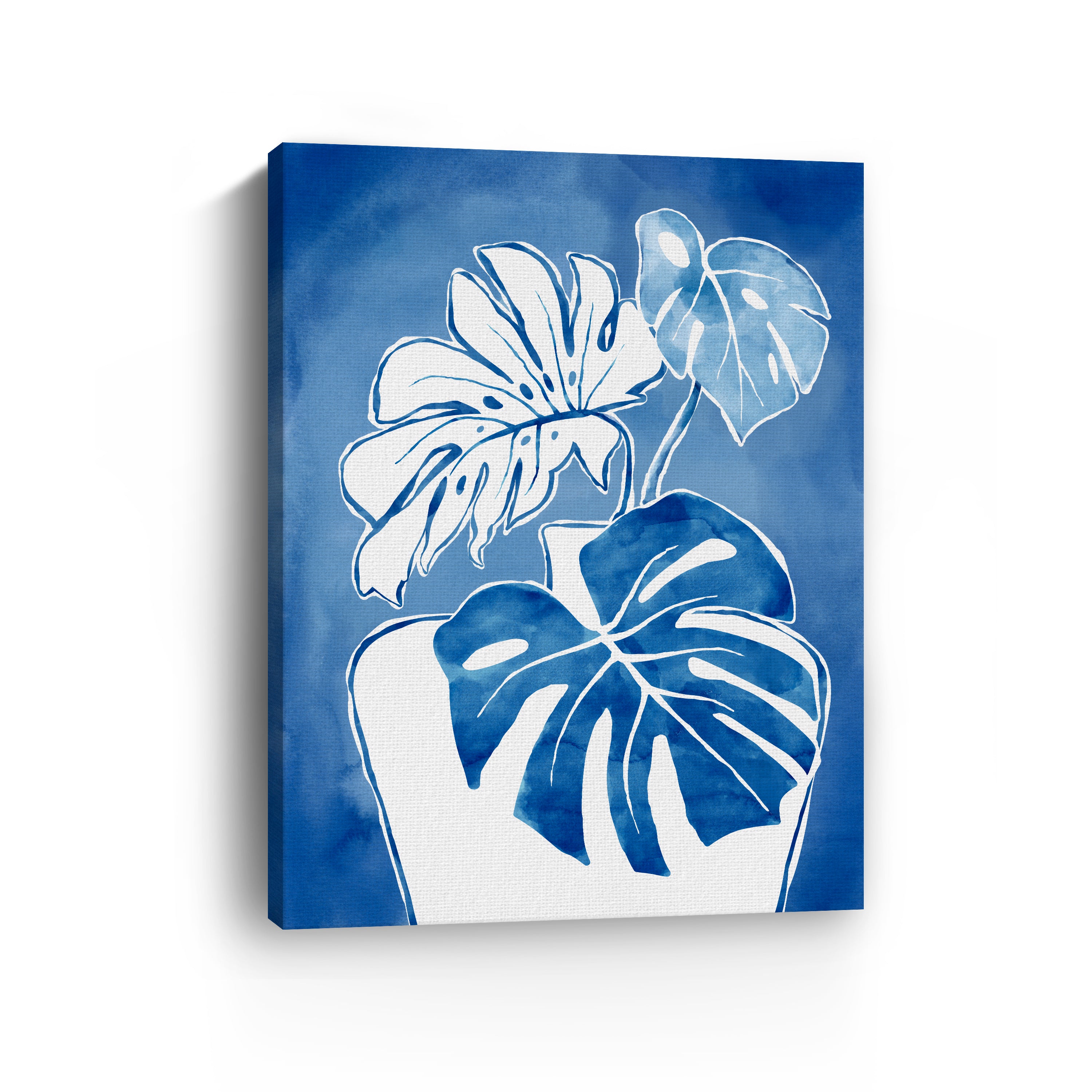 Blue Monstera Canvas Giclee