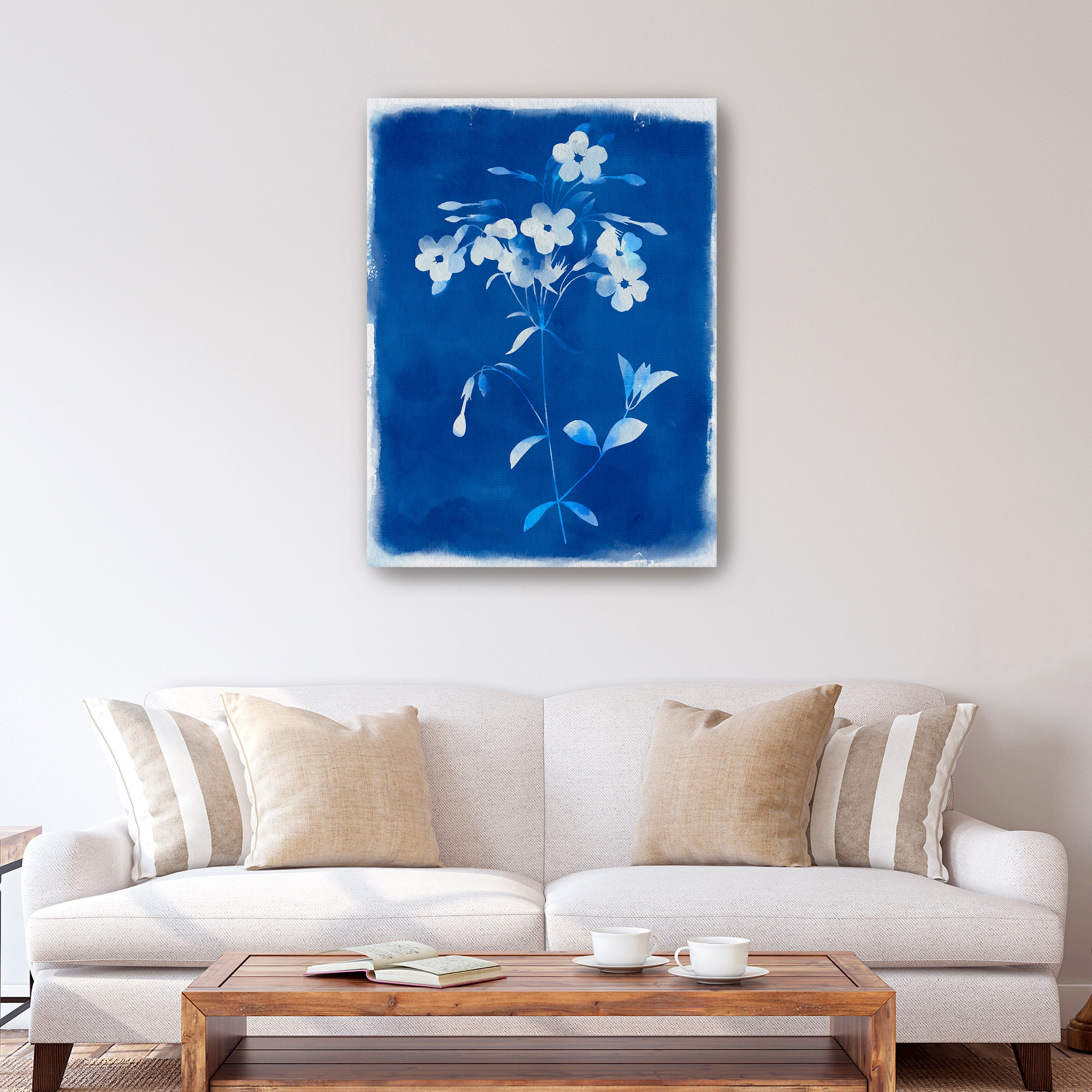 Blue Wild Flowers Canvas Giclee