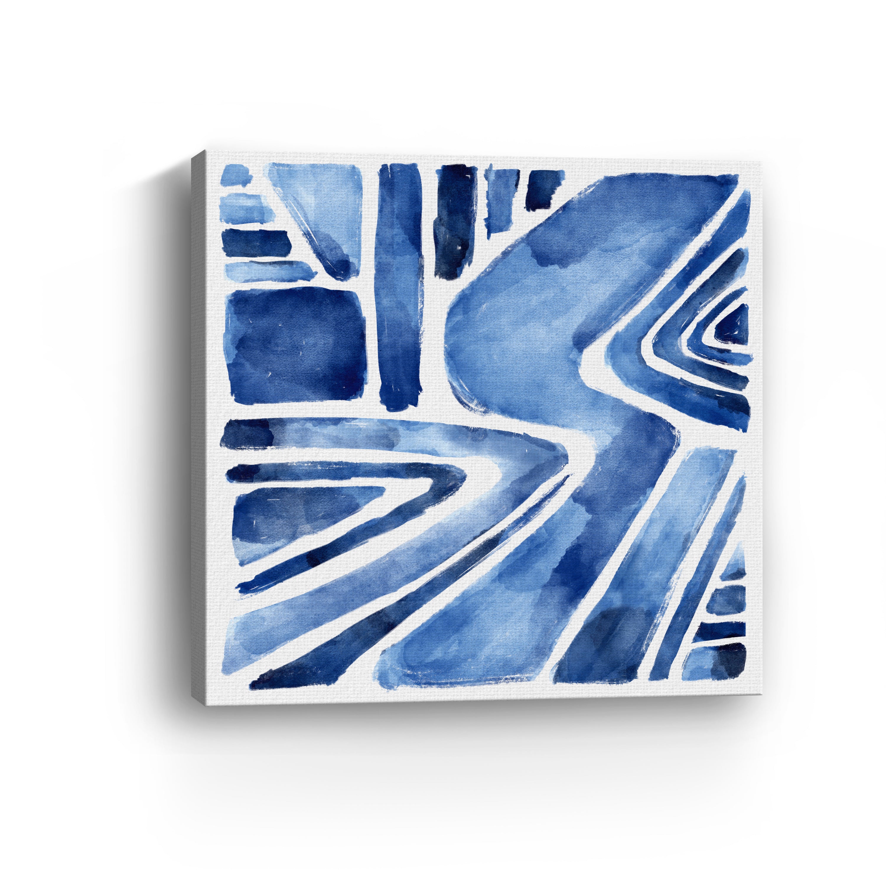 Blue Abstract Geometric Canvas Giclee