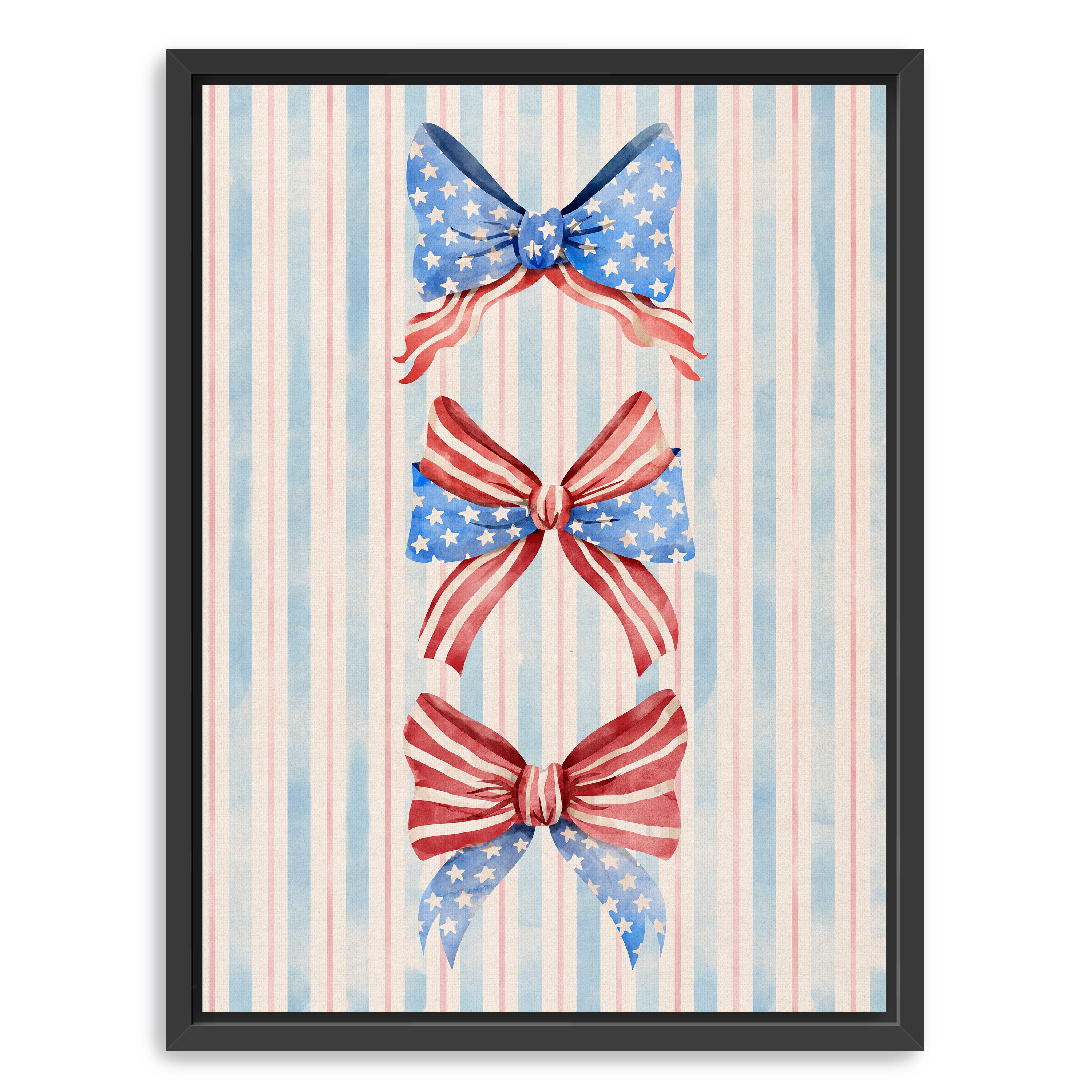 Patriotic Bows Canvas Giclee