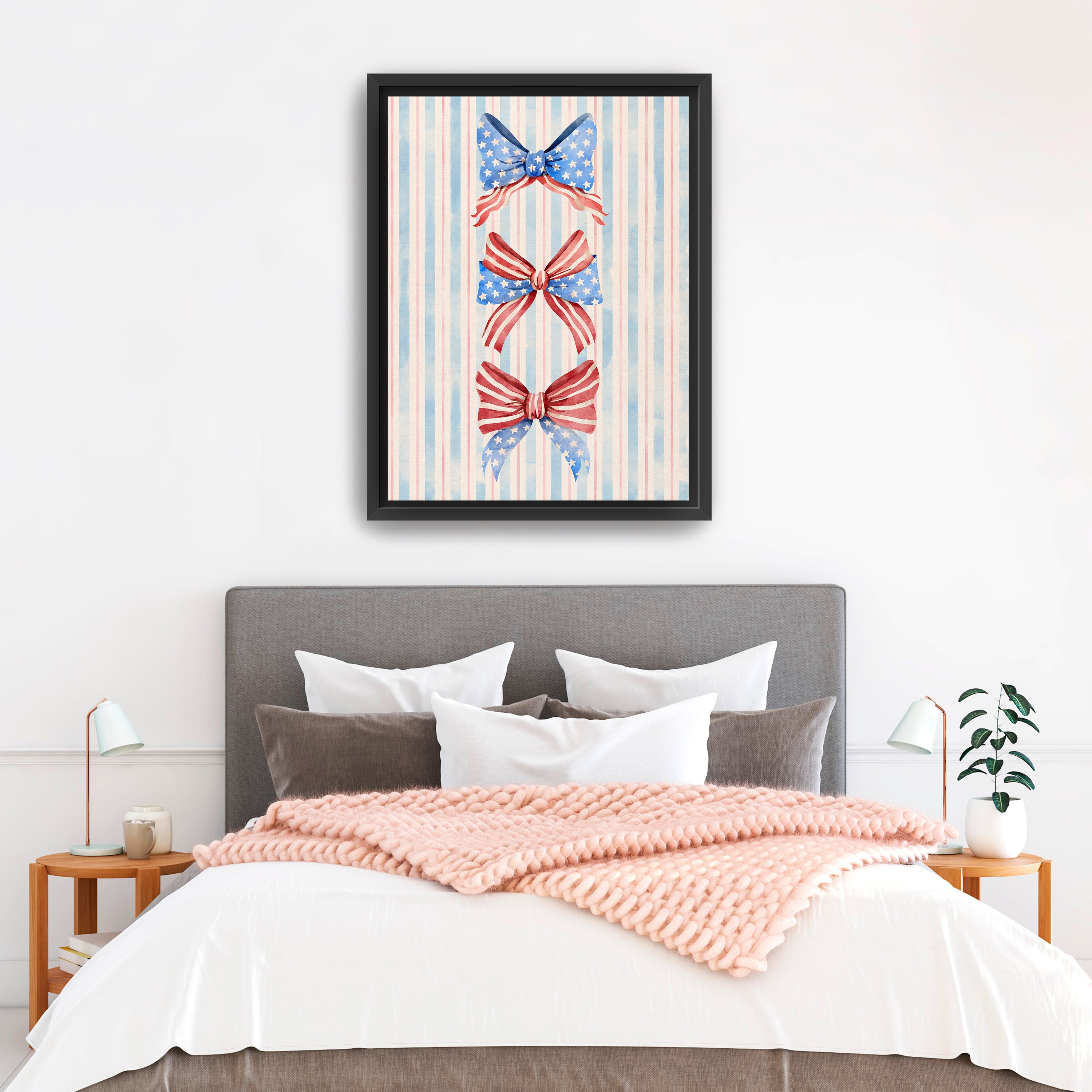Patriotic Bows Canvas Giclee