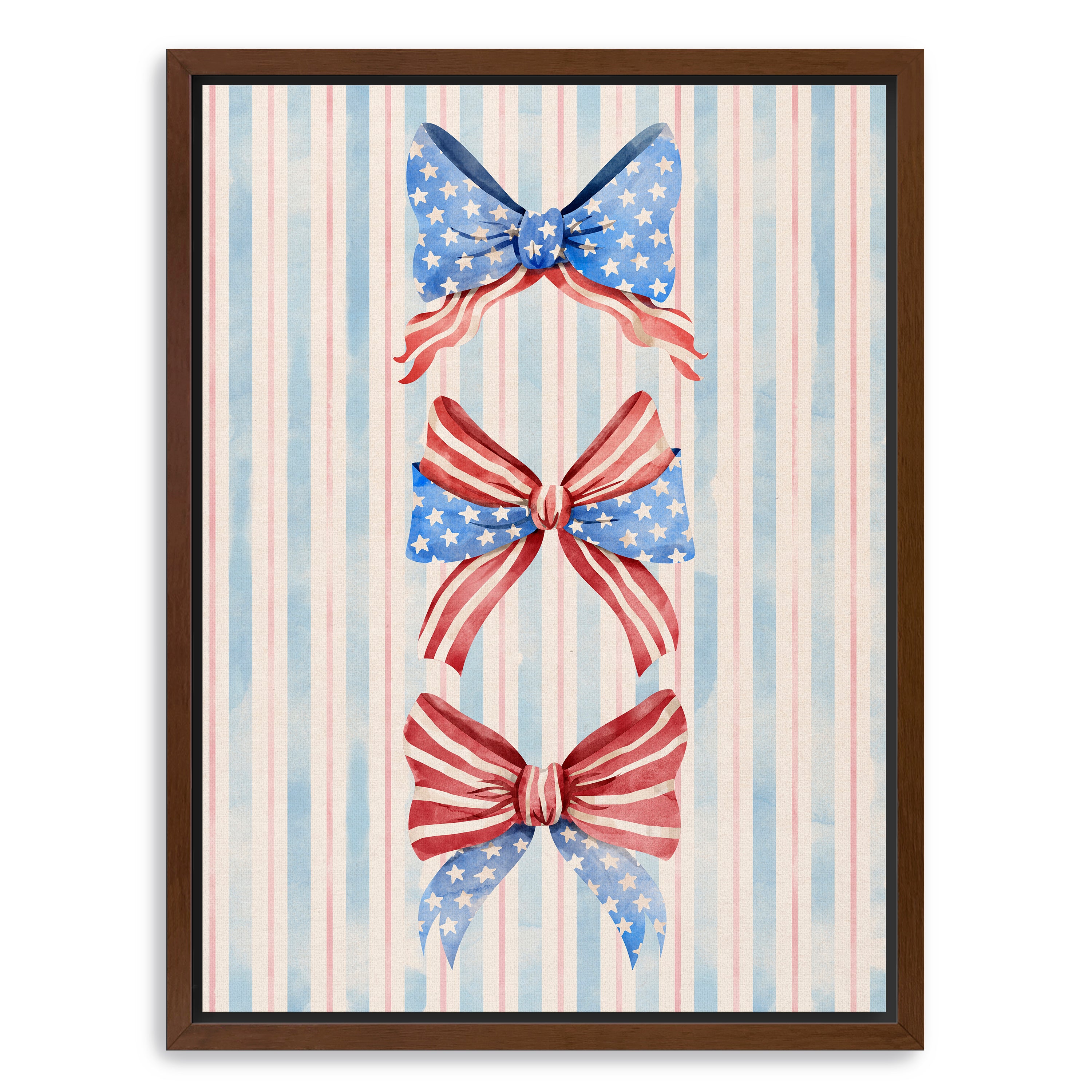 Patriotic Bows Canvas Giclee