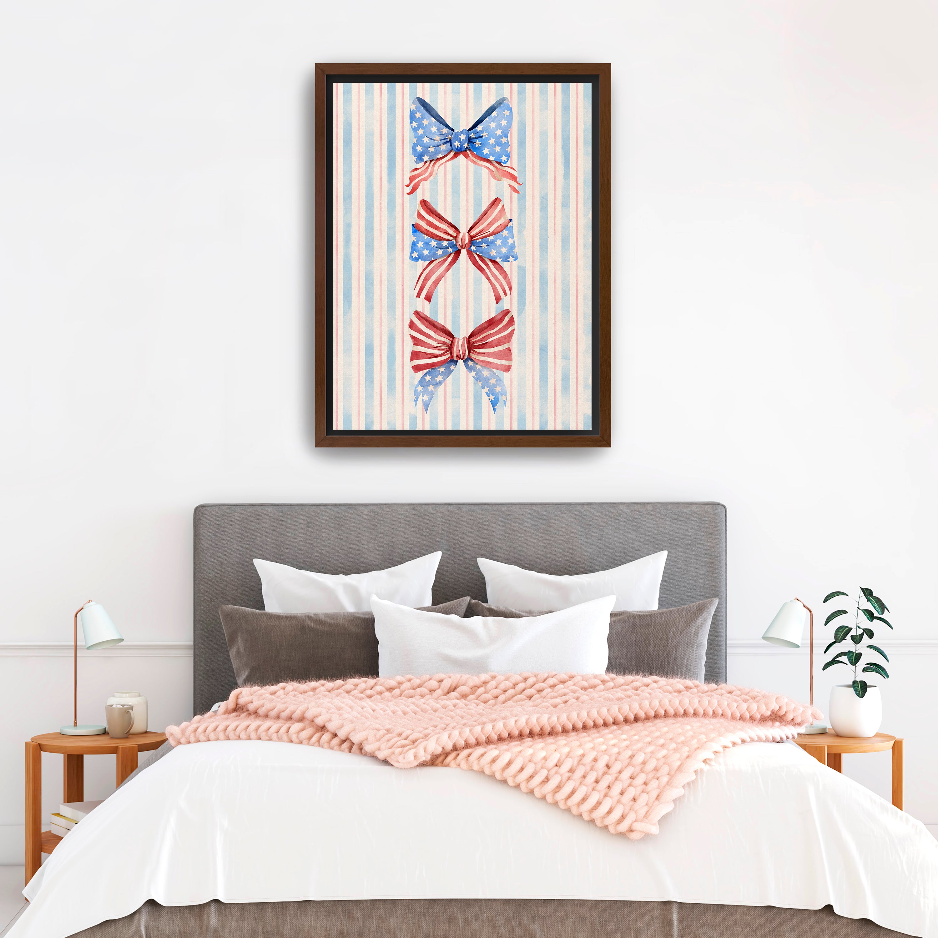 Patriotic Bows Canvas Giclee