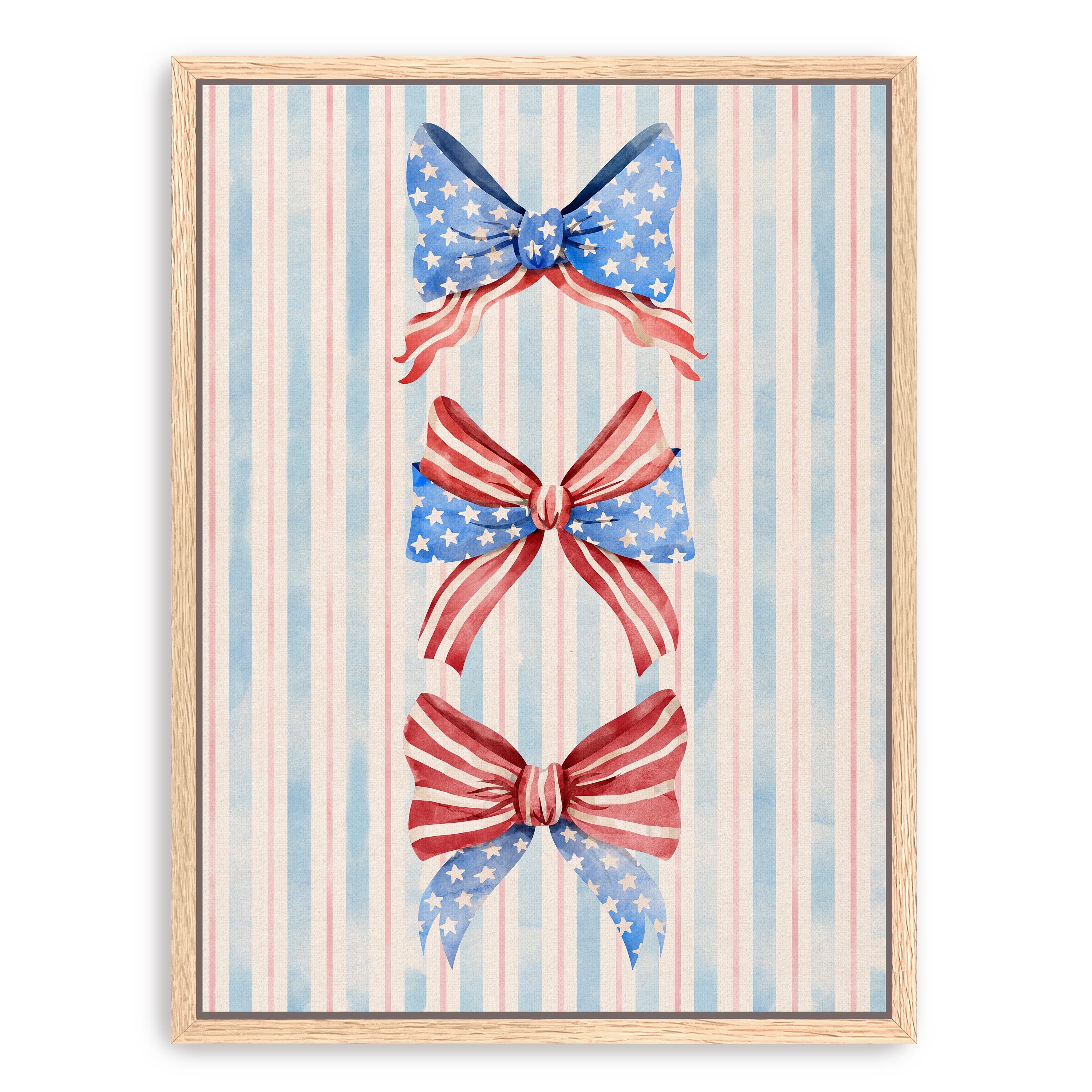 Patriotic Bows Canvas Giclee
