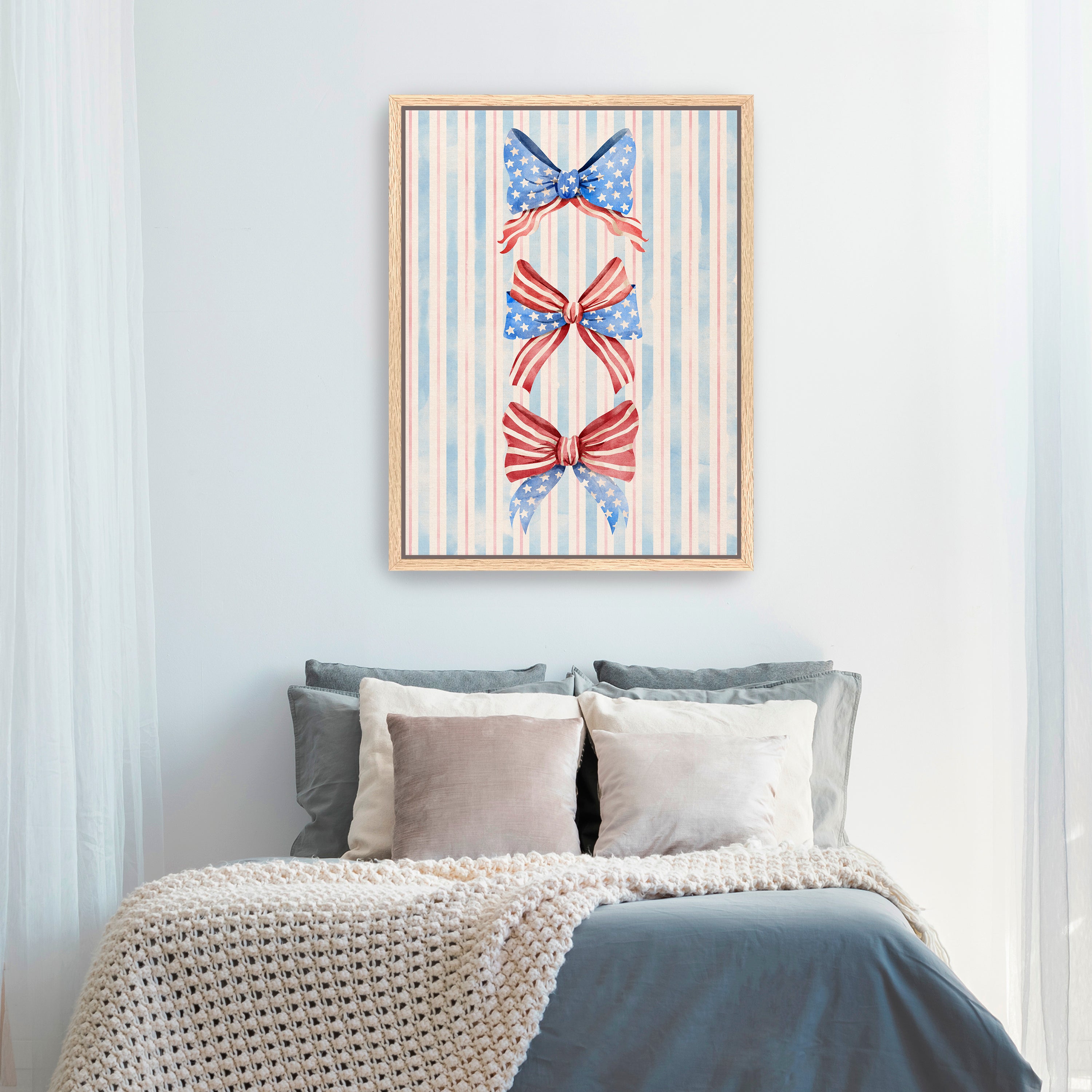 Patriotic Bows Canvas Giclee