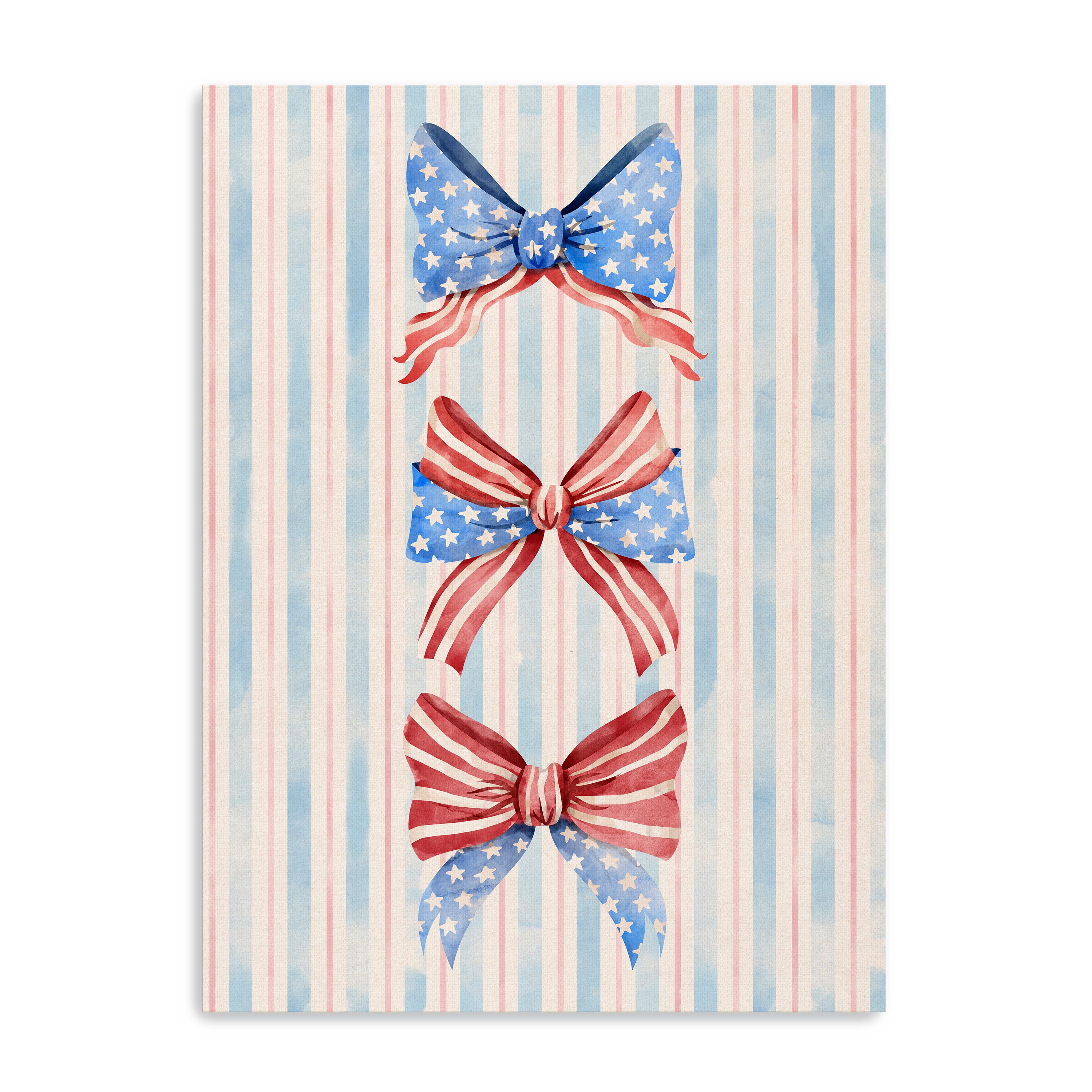 Patriotic Bows Canvas Giclee