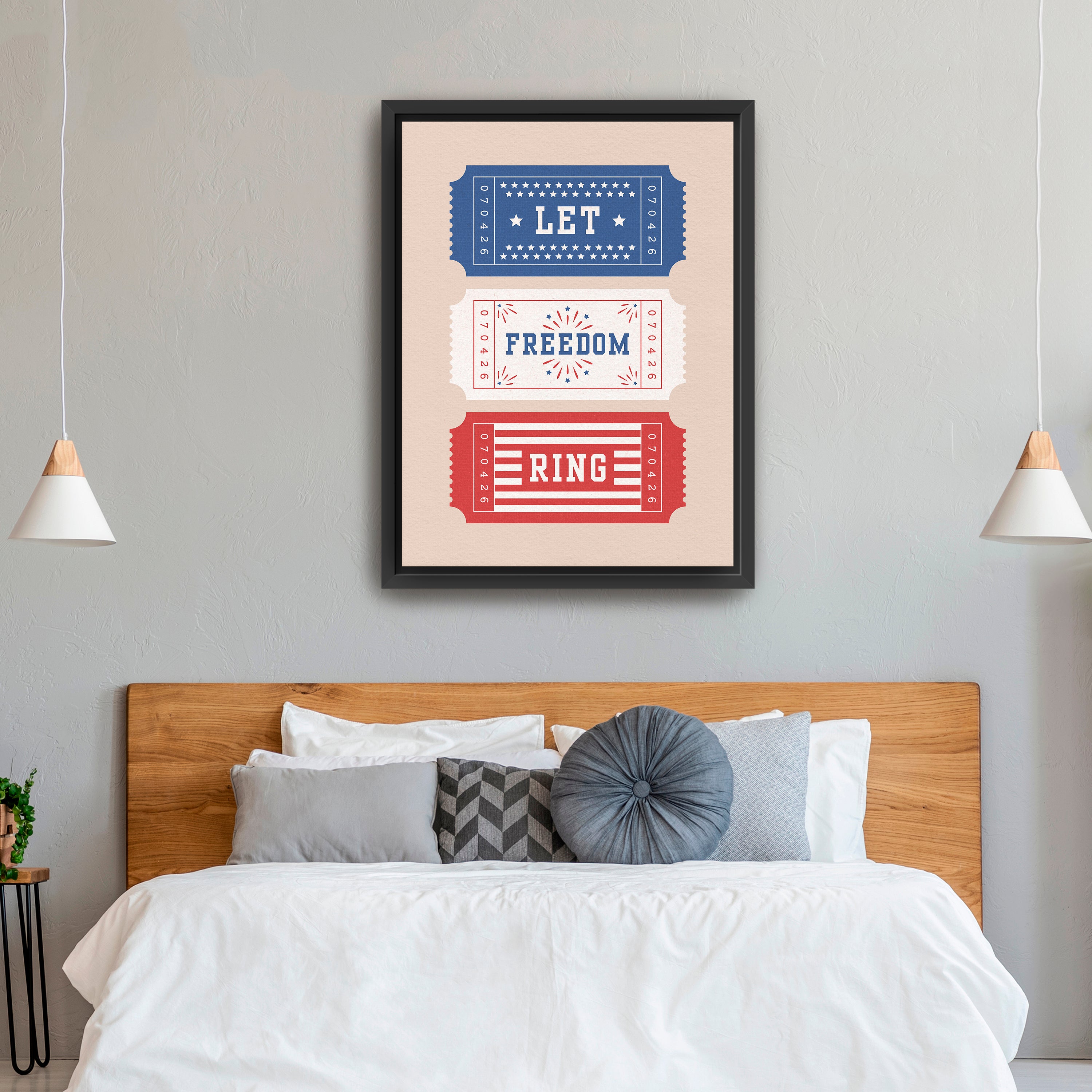 Patriotic Tickets Canvas Giclee