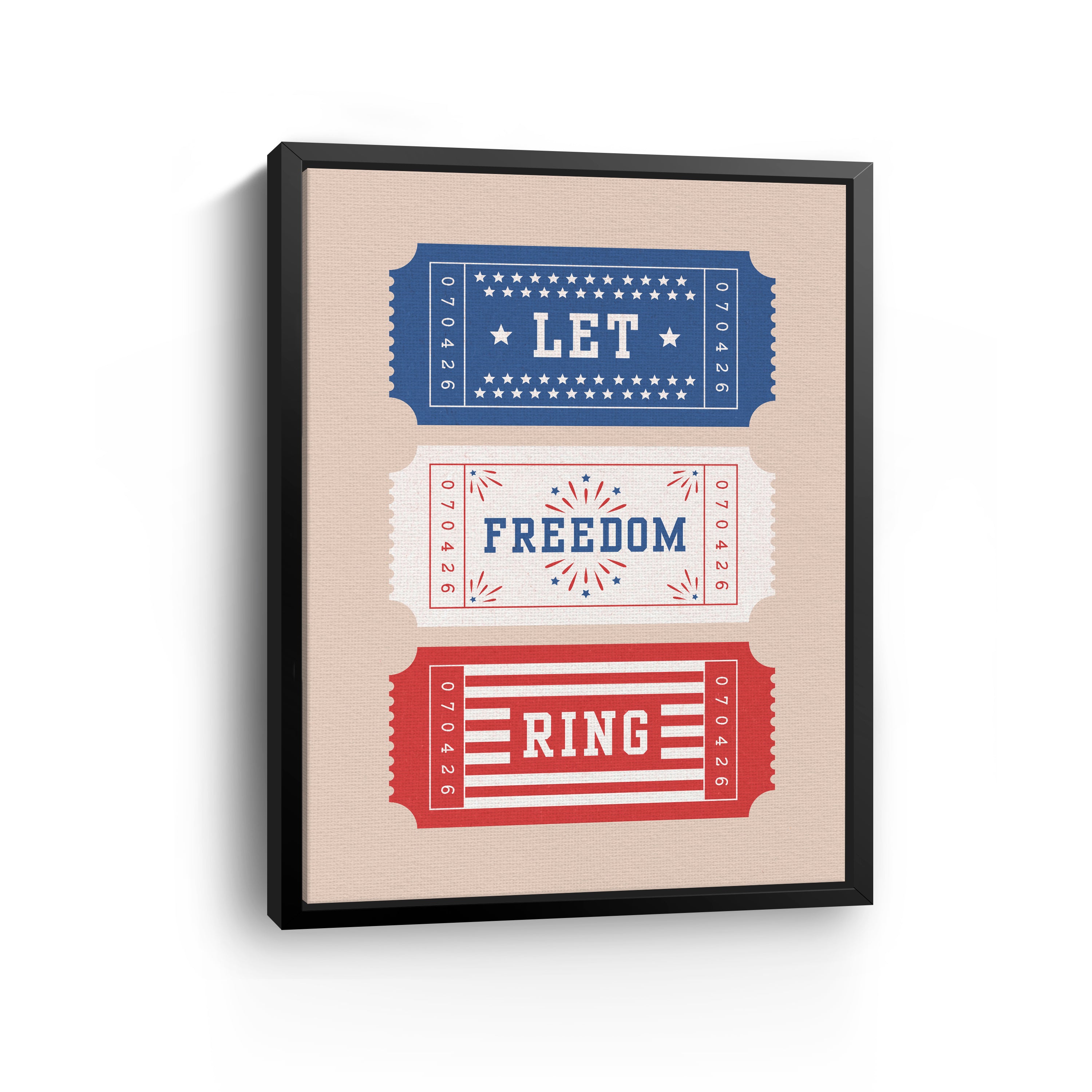 Patriotic Tickets Canvas Giclee