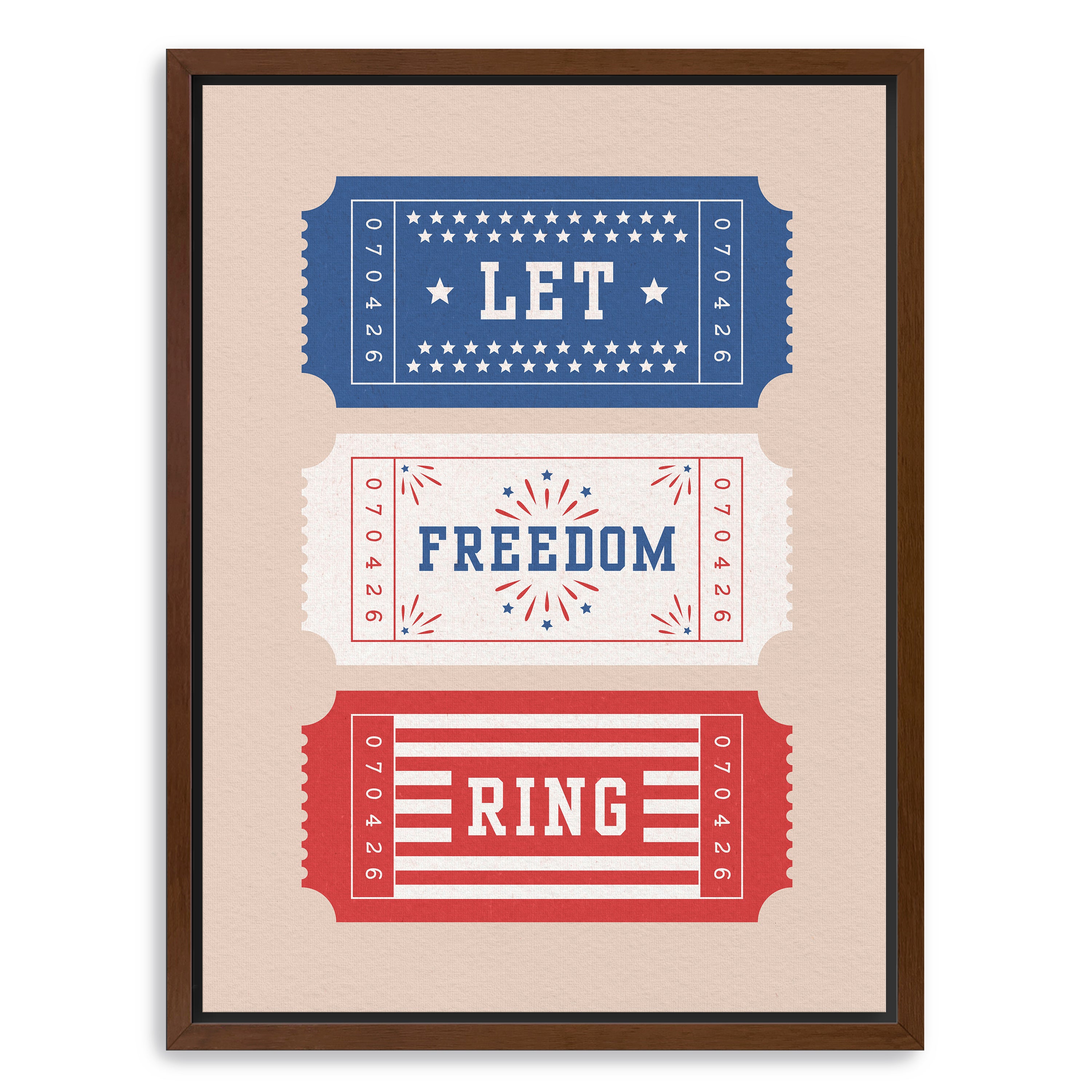Patriotic Tickets Canvas Giclee