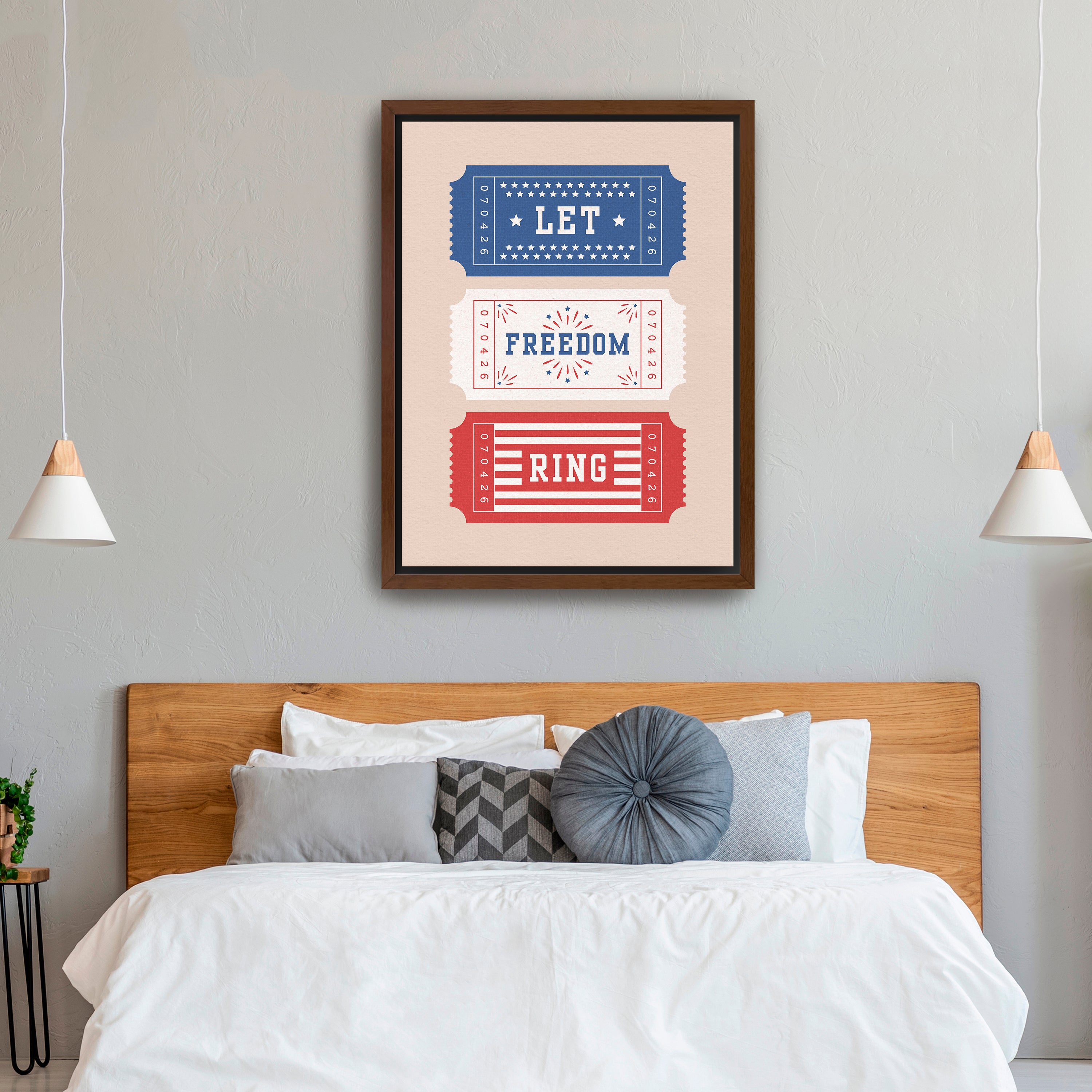 Patriotic Tickets Canvas Giclee