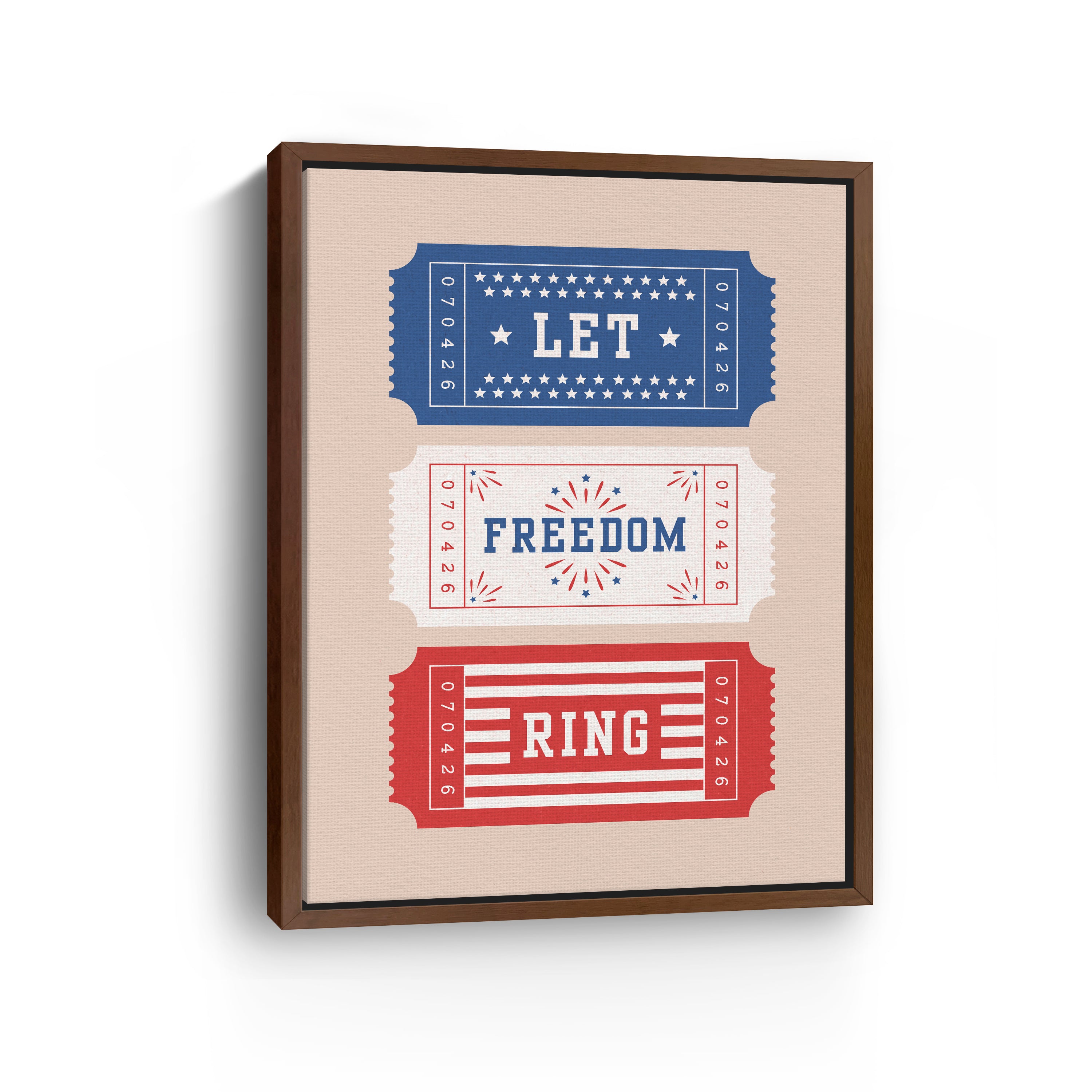 Patriotic Tickets Canvas Giclee