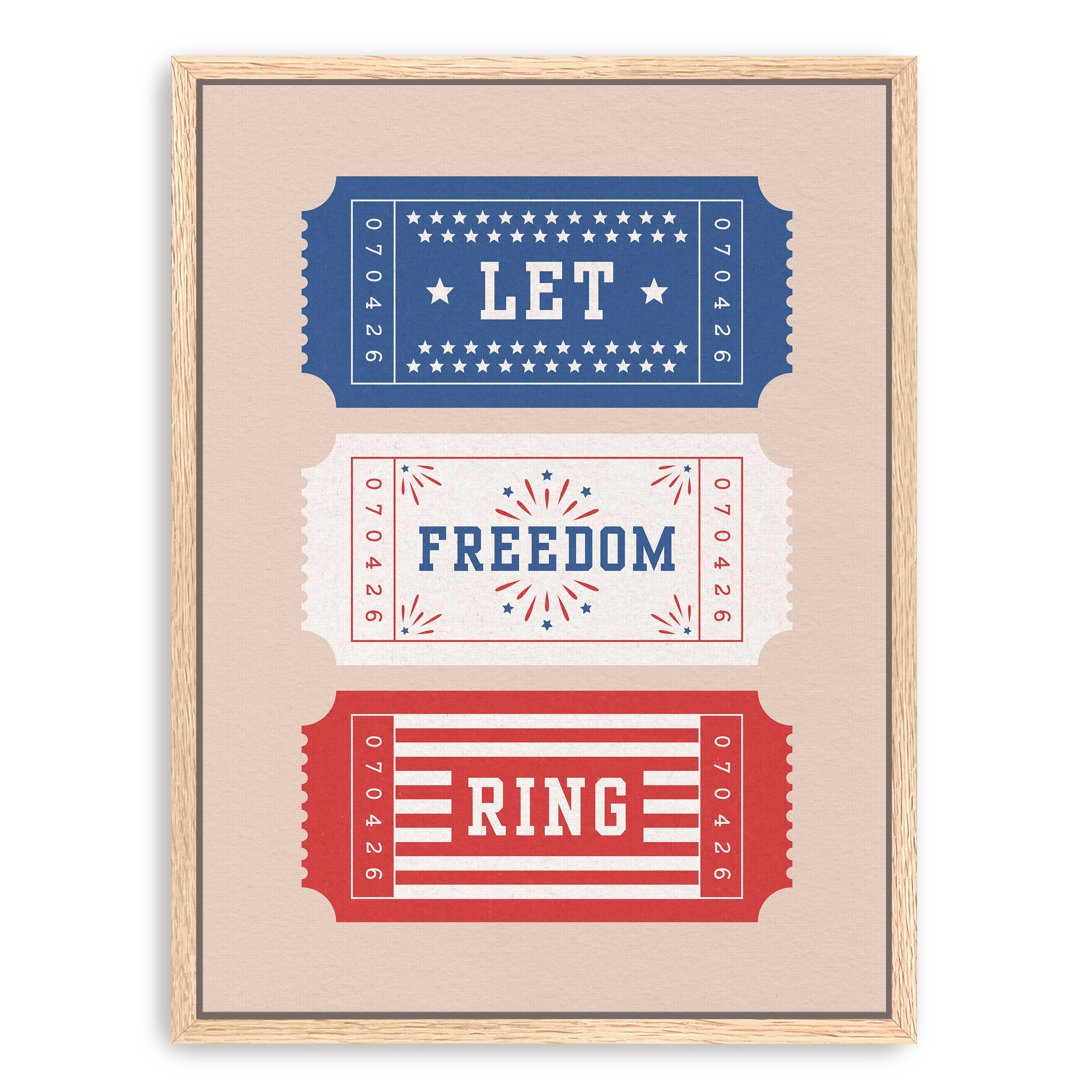 Patriotic Tickets Canvas Giclee