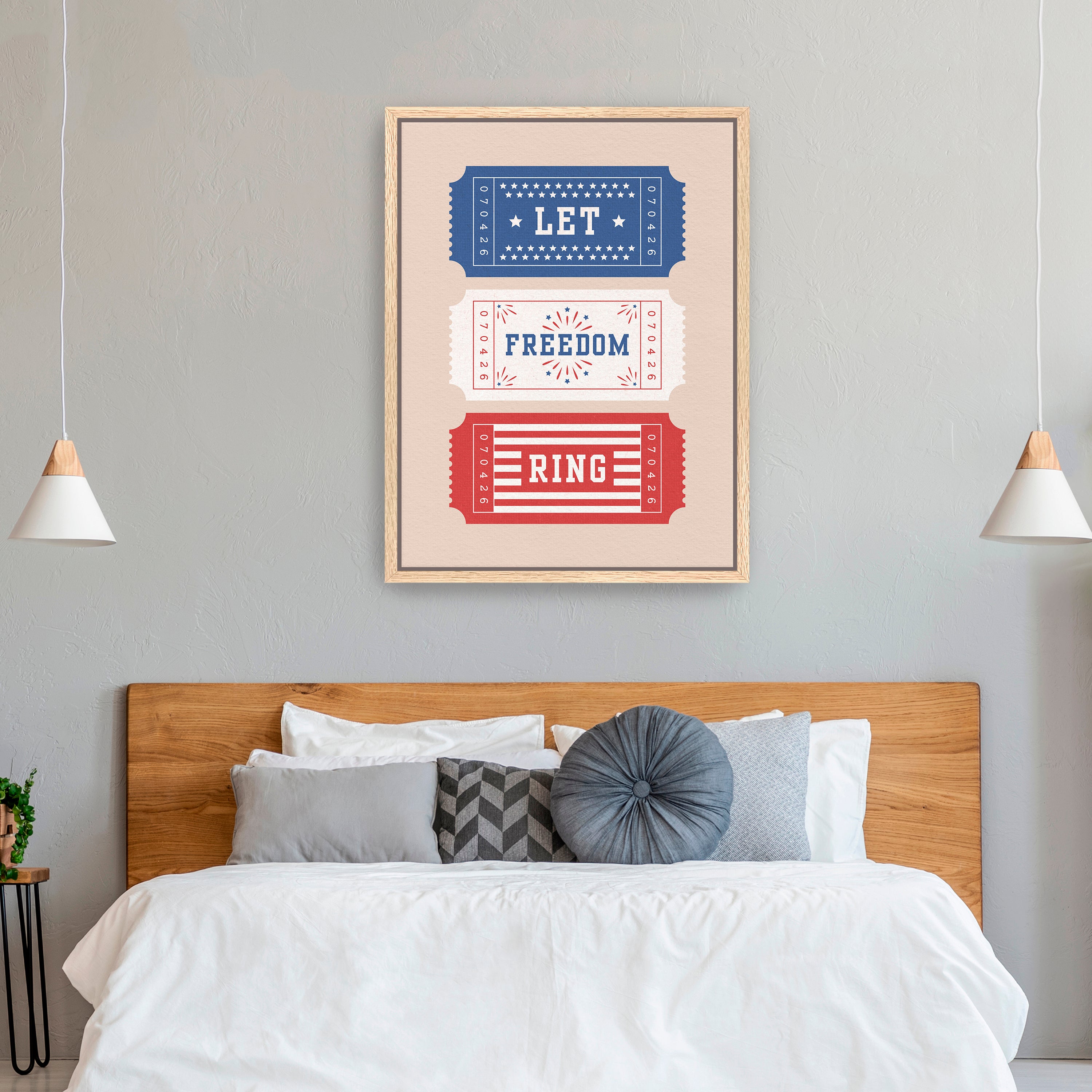 Patriotic Tickets Canvas Giclee