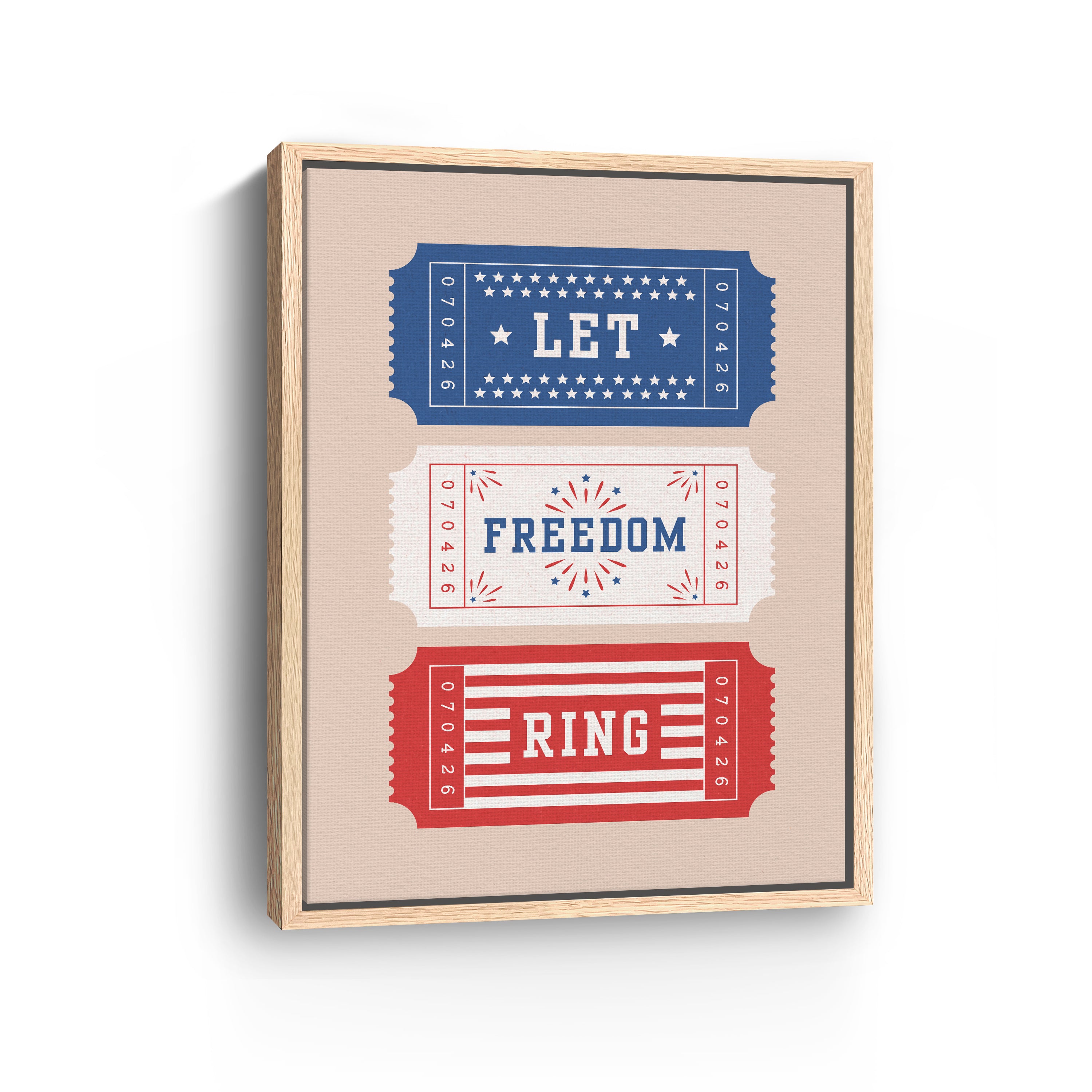 Patriotic Tickets Canvas Giclee