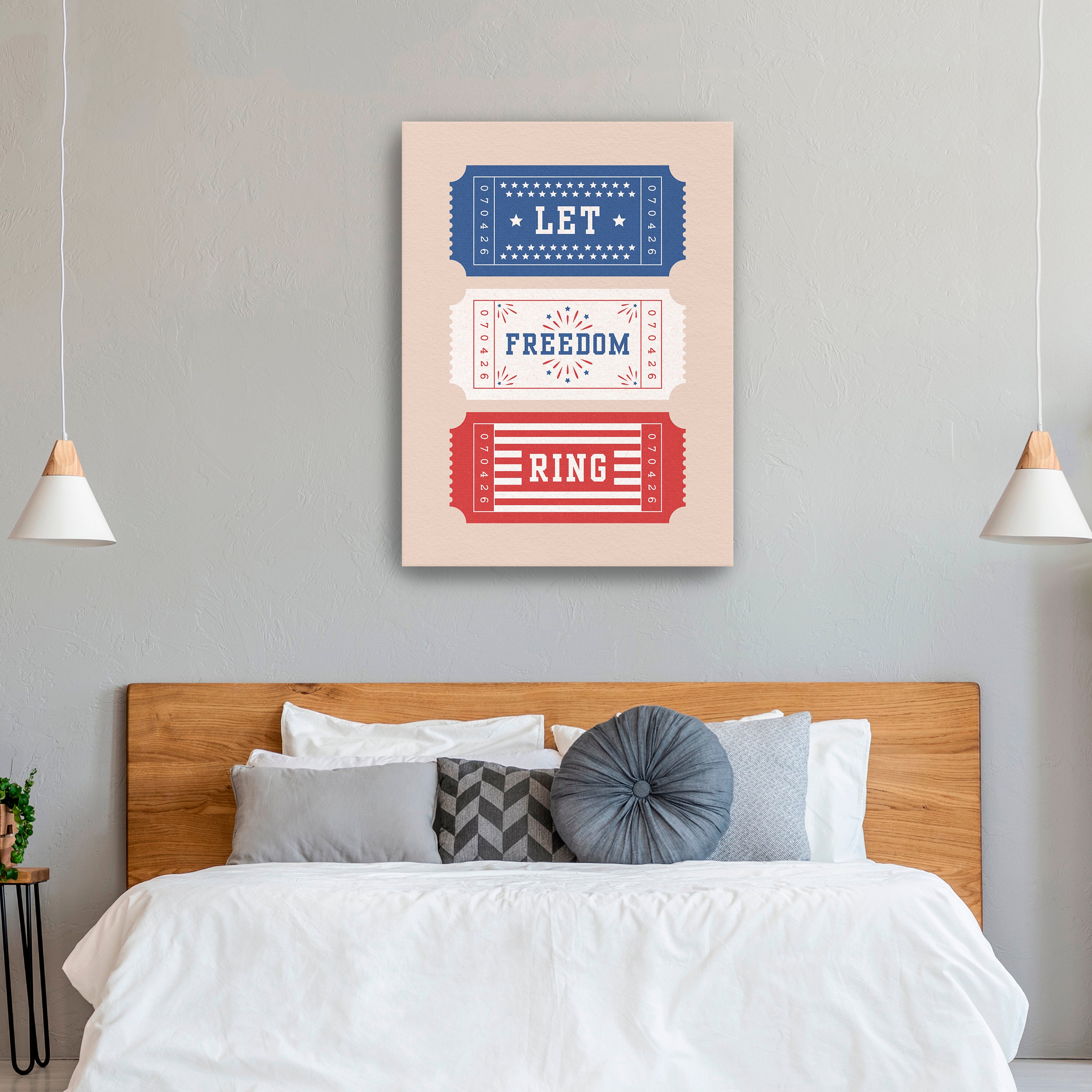 Patriotic Tickets Canvas Giclee