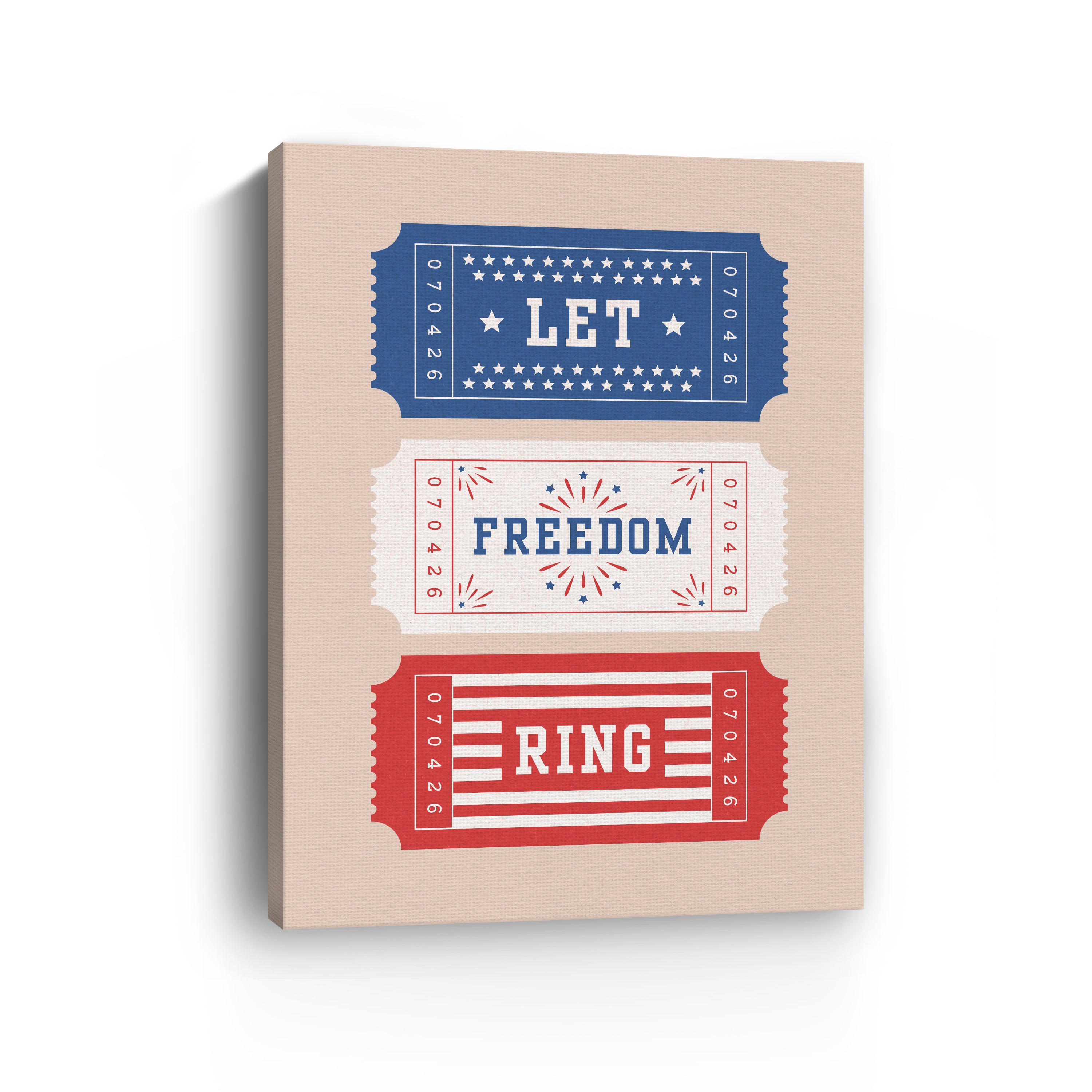 Patriotic Tickets Canvas Giclee