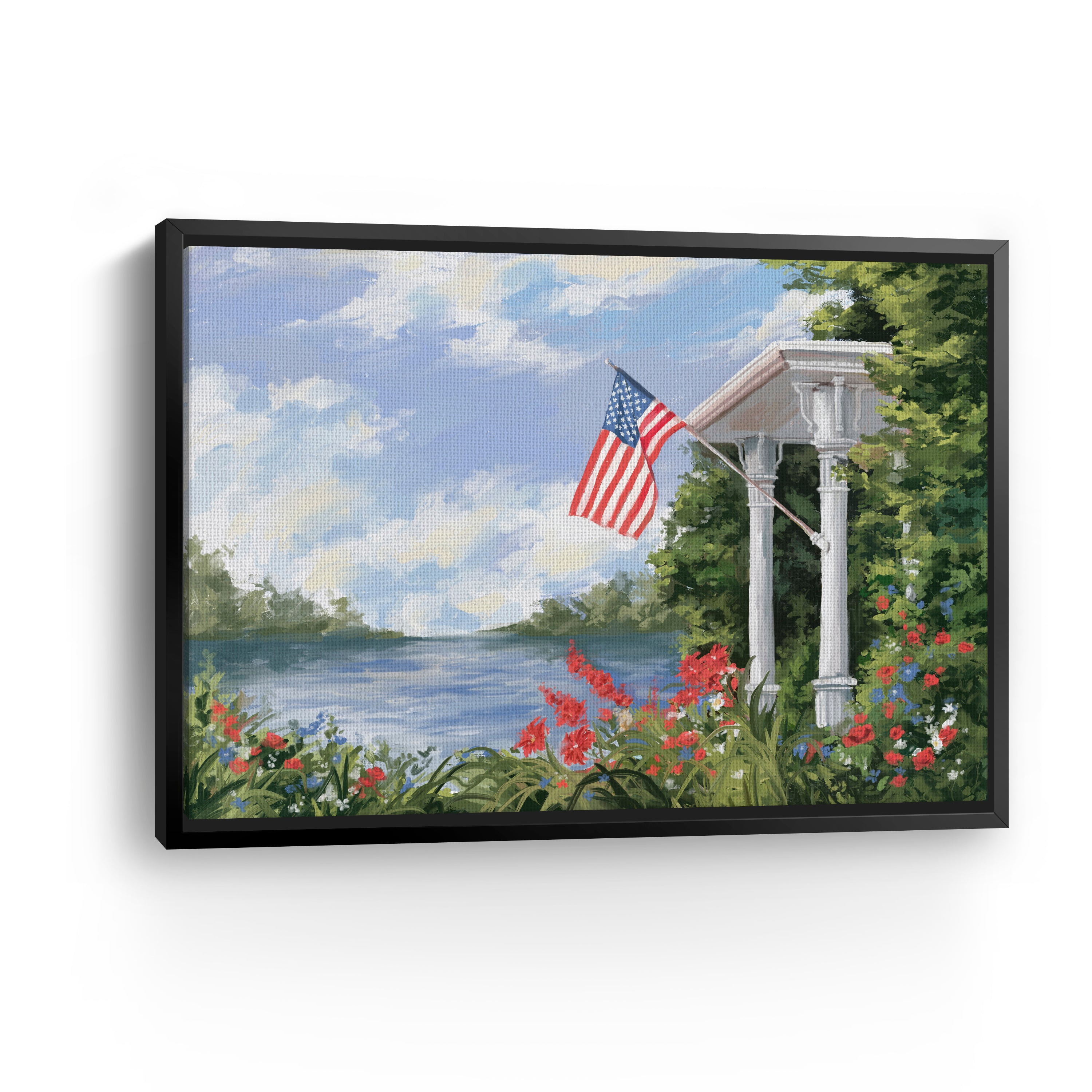 Freedom Canvas Giclee with Flag