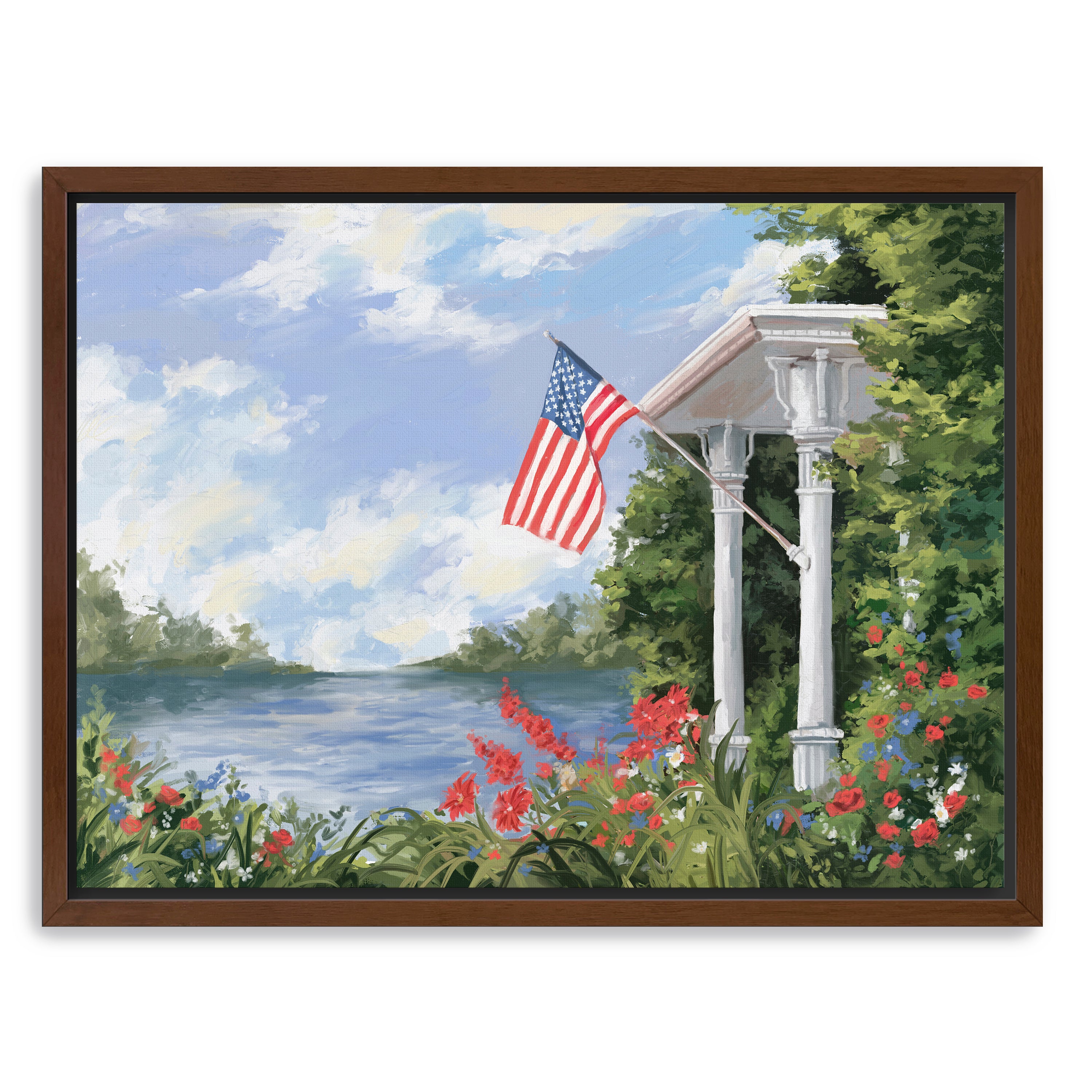 Freedom Canvas Giclee with Flag