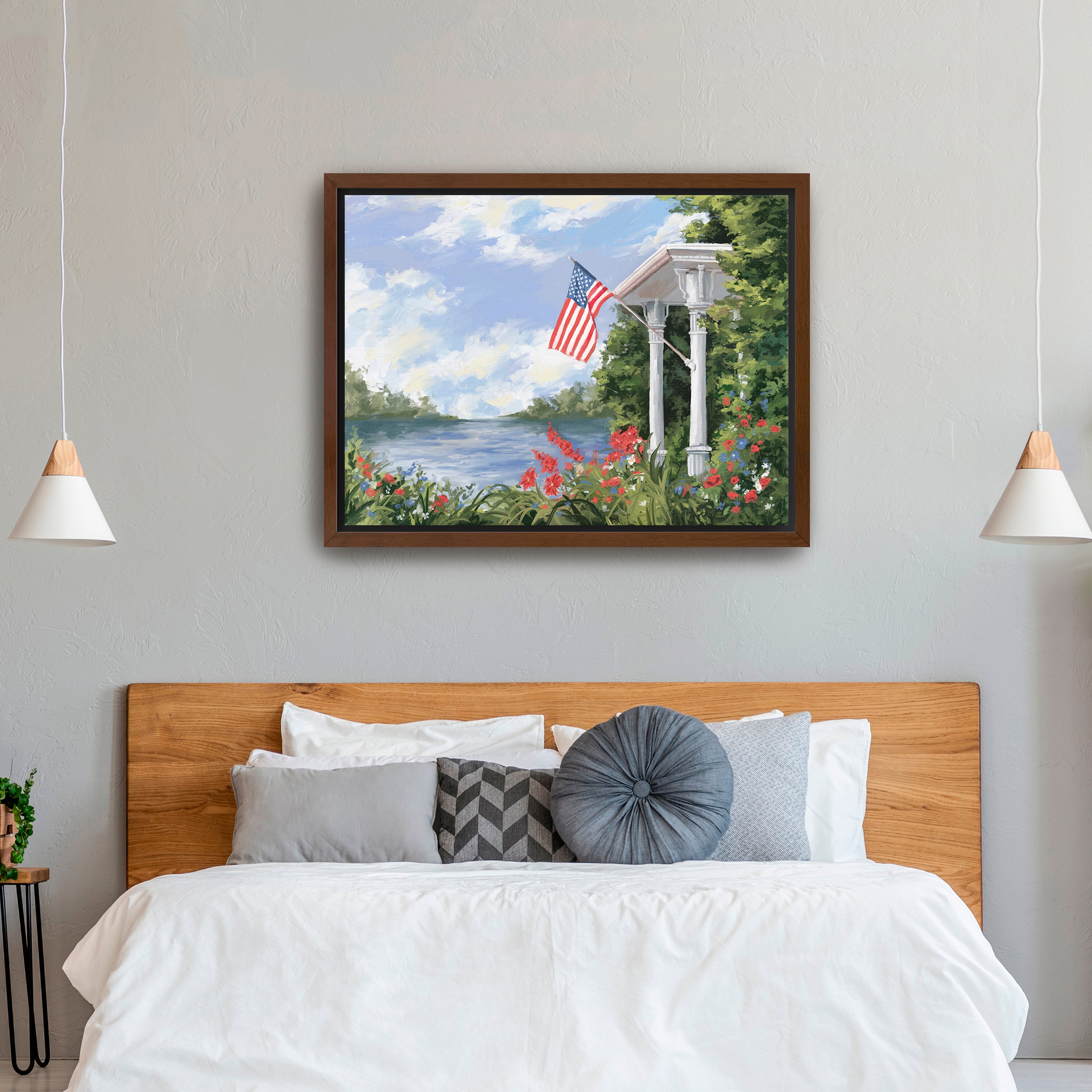 Freedom Canvas Giclee with Flag