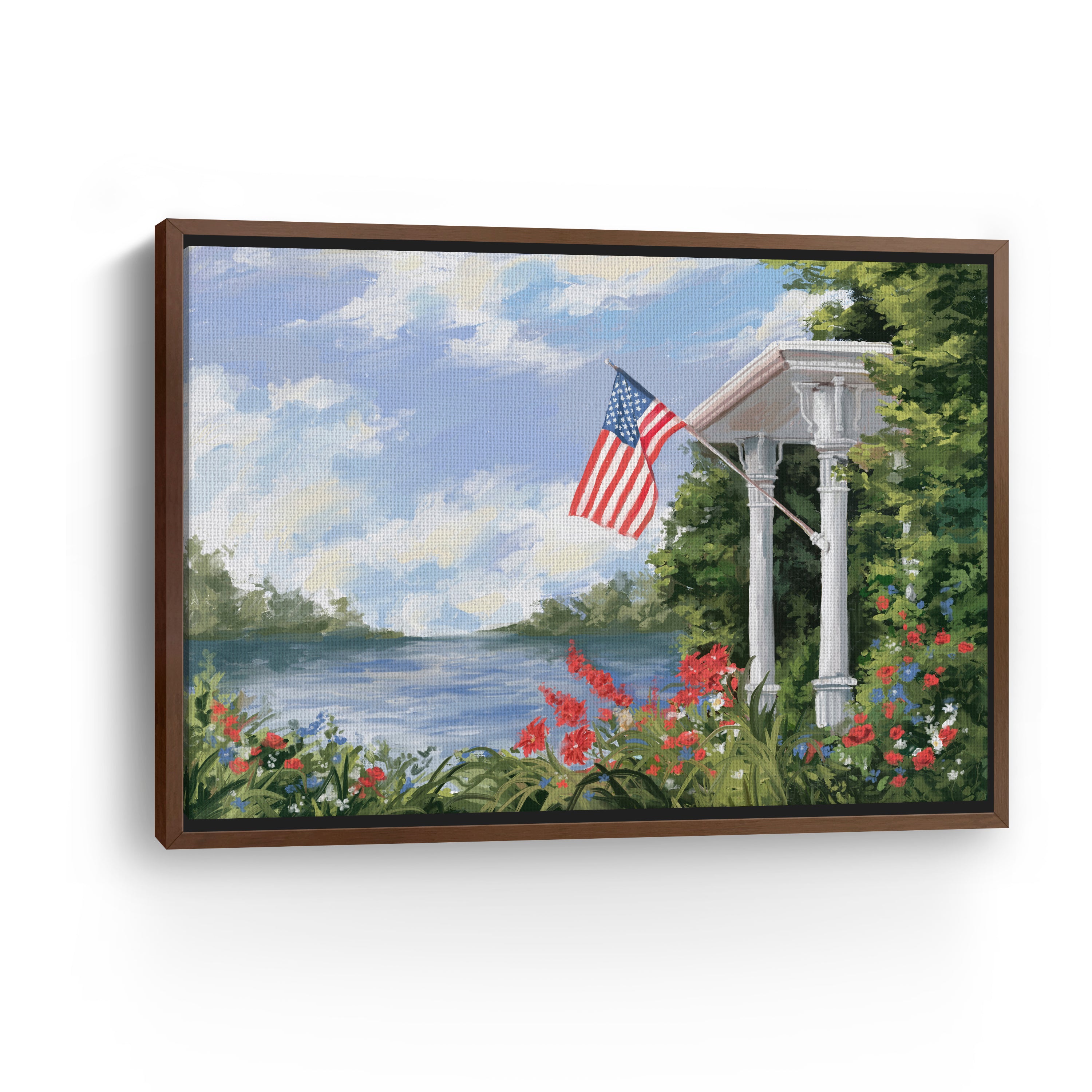 Freedom Canvas Giclee with Flag