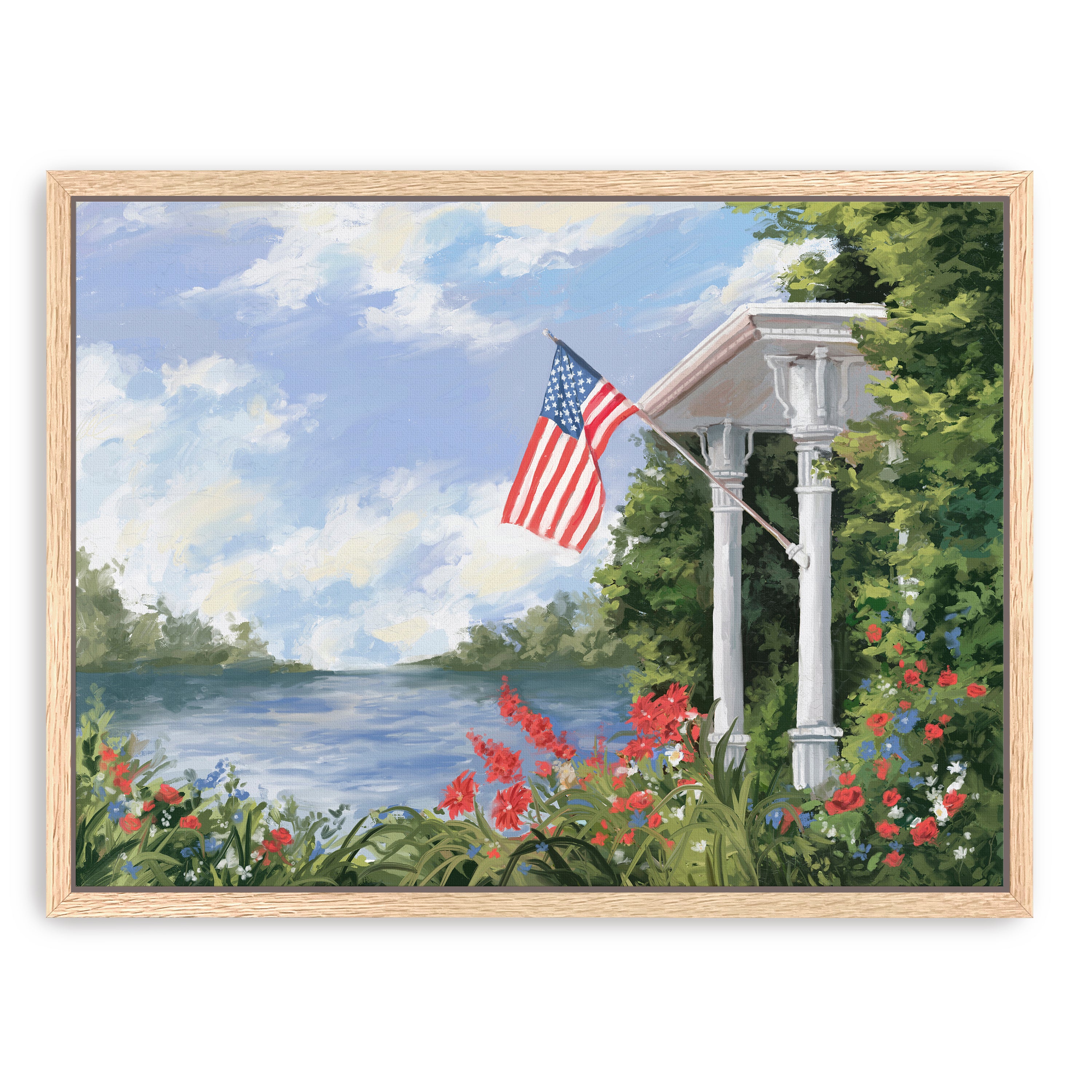 Freedom Canvas Giclee with Flag
