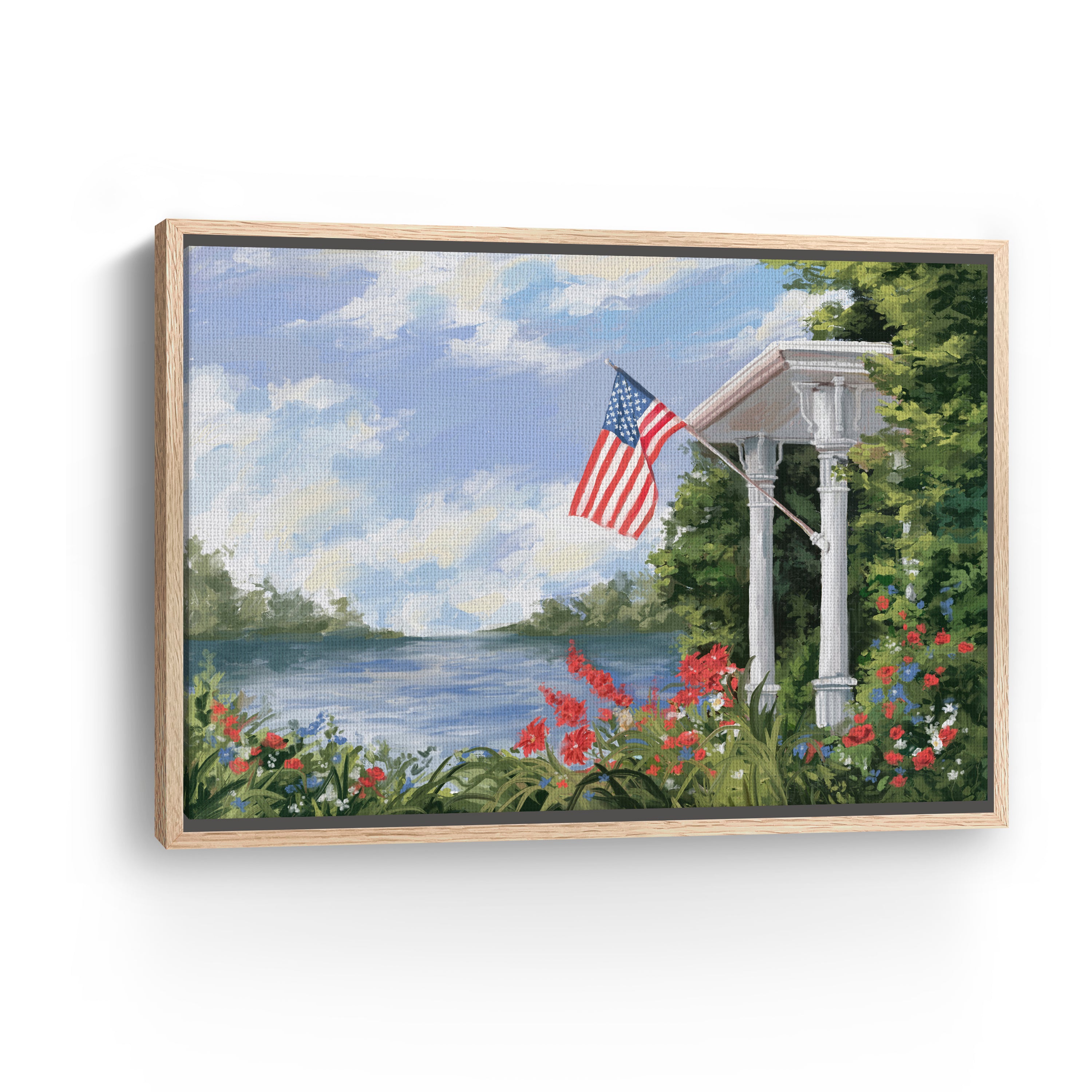 Freedom Canvas Giclee with Flag