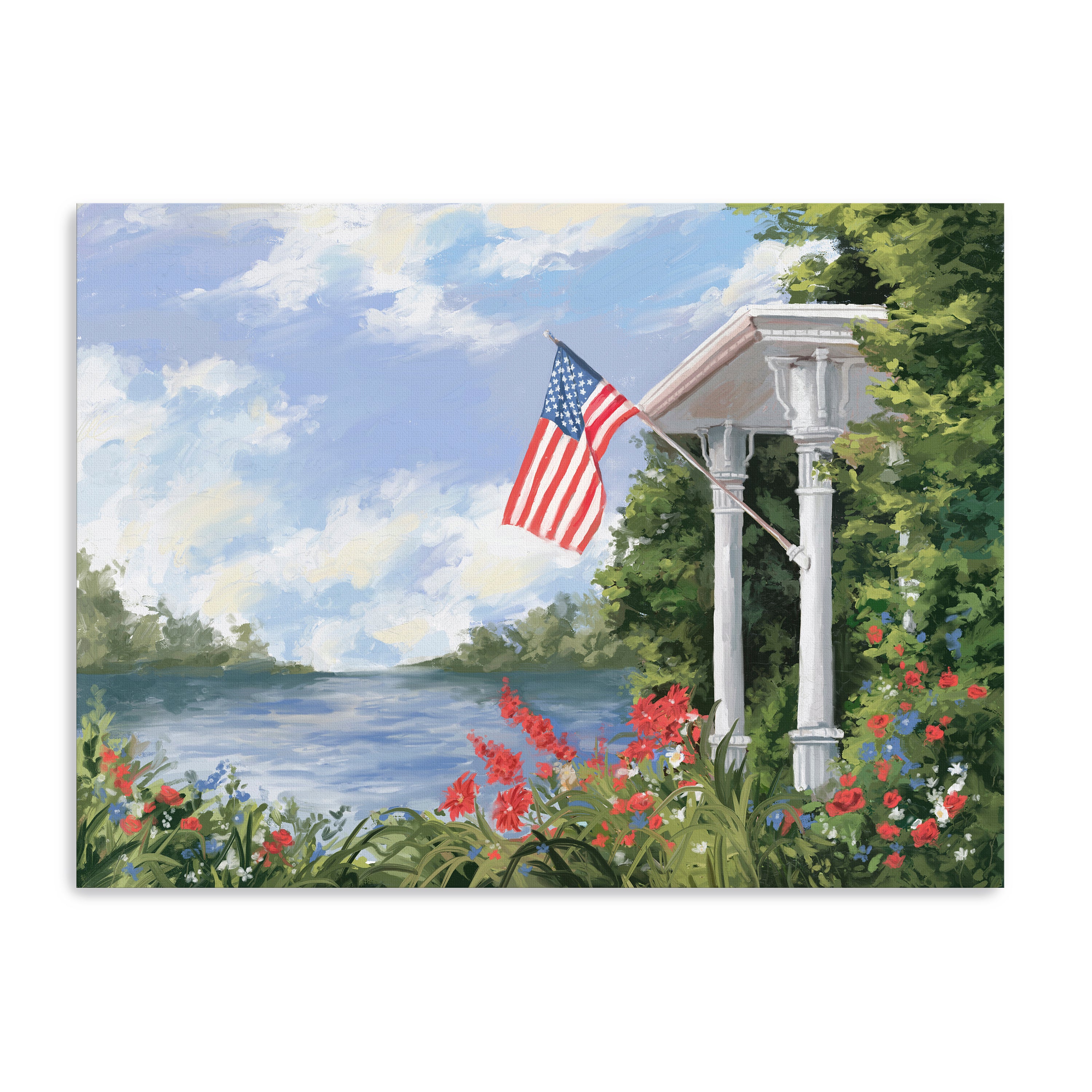 Freedom Canvas Giclee with Flag