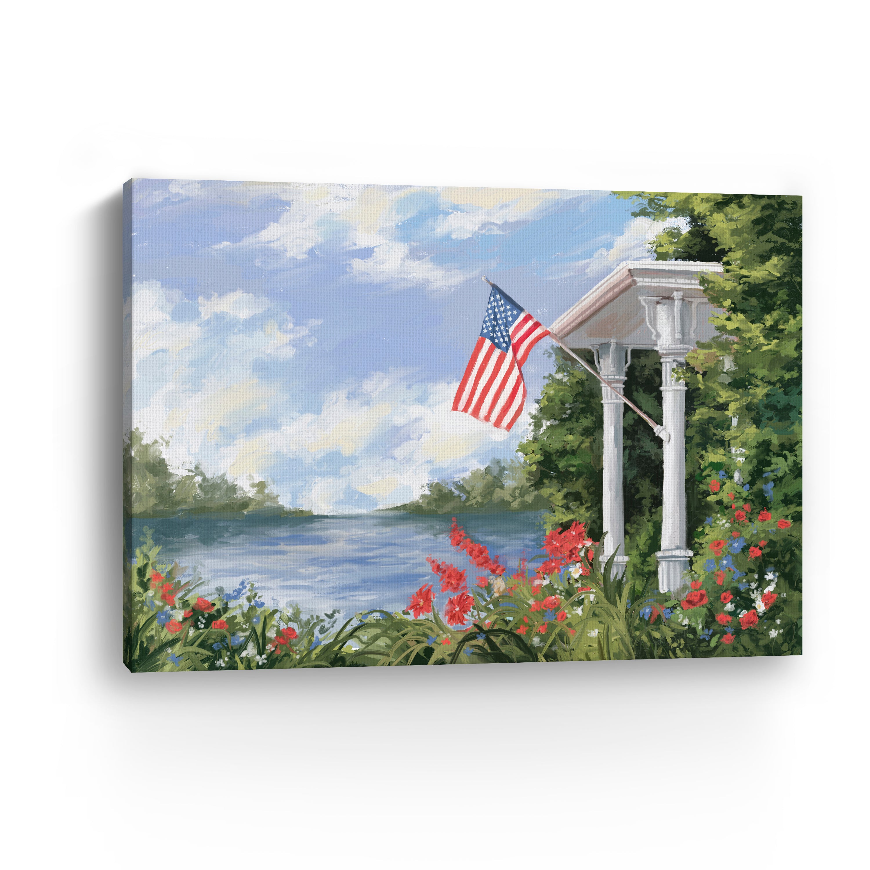 Freedom Canvas Giclee with Flag