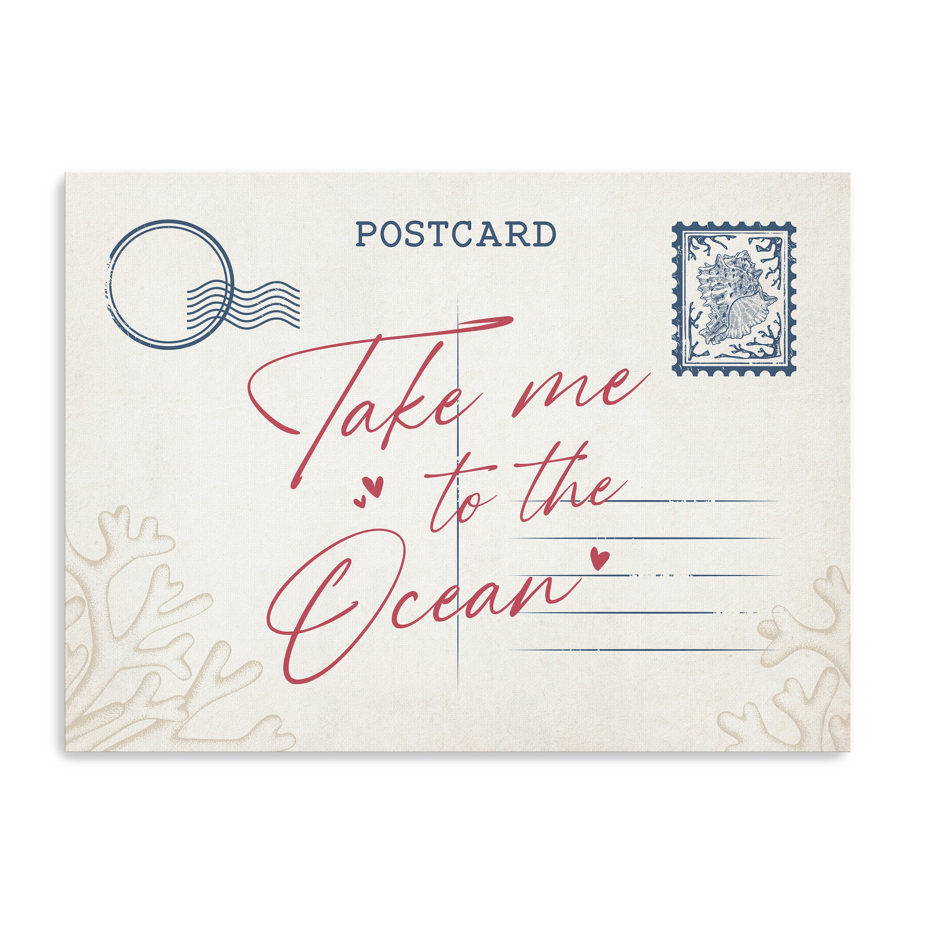 Beach Postcard Canvas Giclee