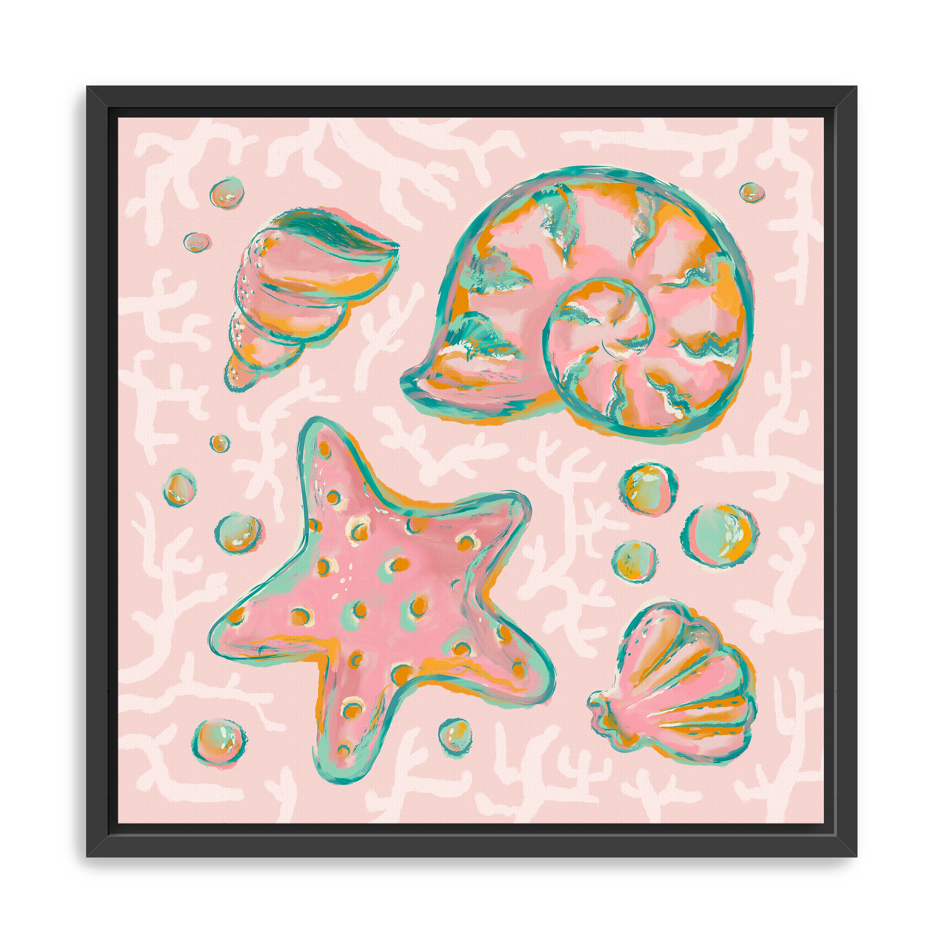 Sealife Doodle Canvas Giclee