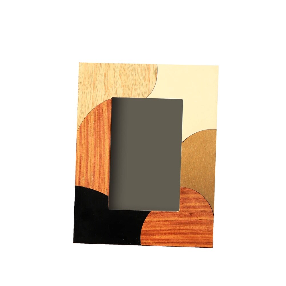 Abstract Art Teakwood Inlay Frame
