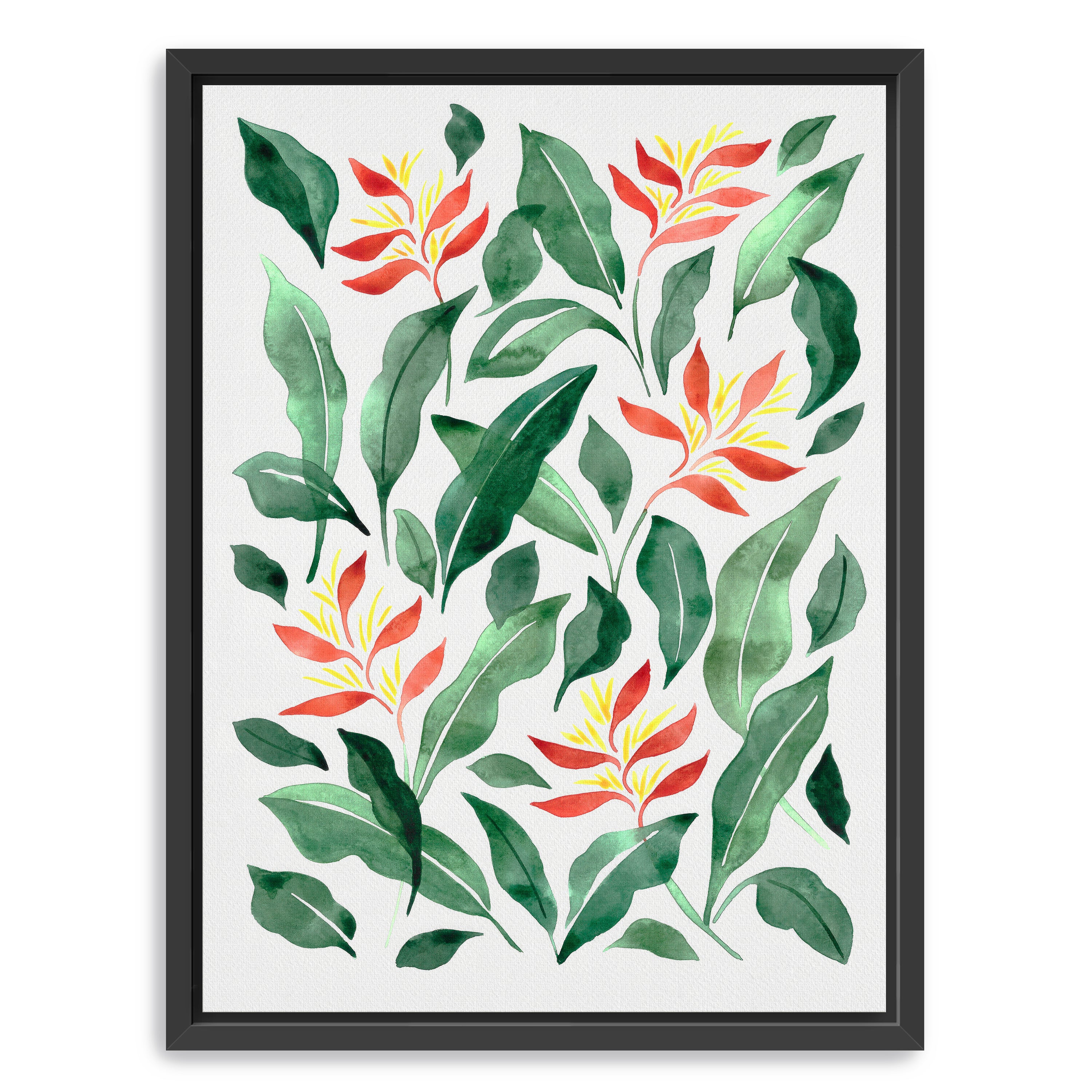Parakeet Flower Canvas Giclee