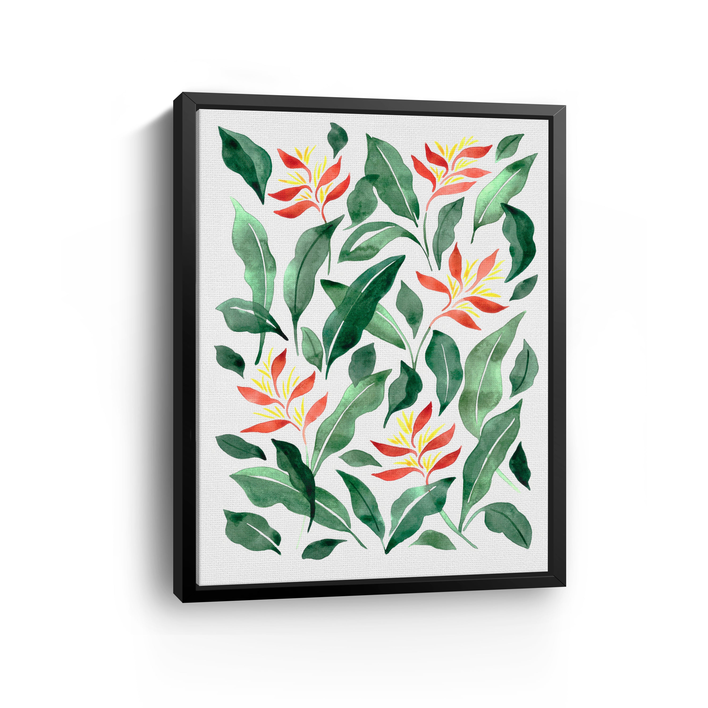 Parakeet Flower Canvas Giclee