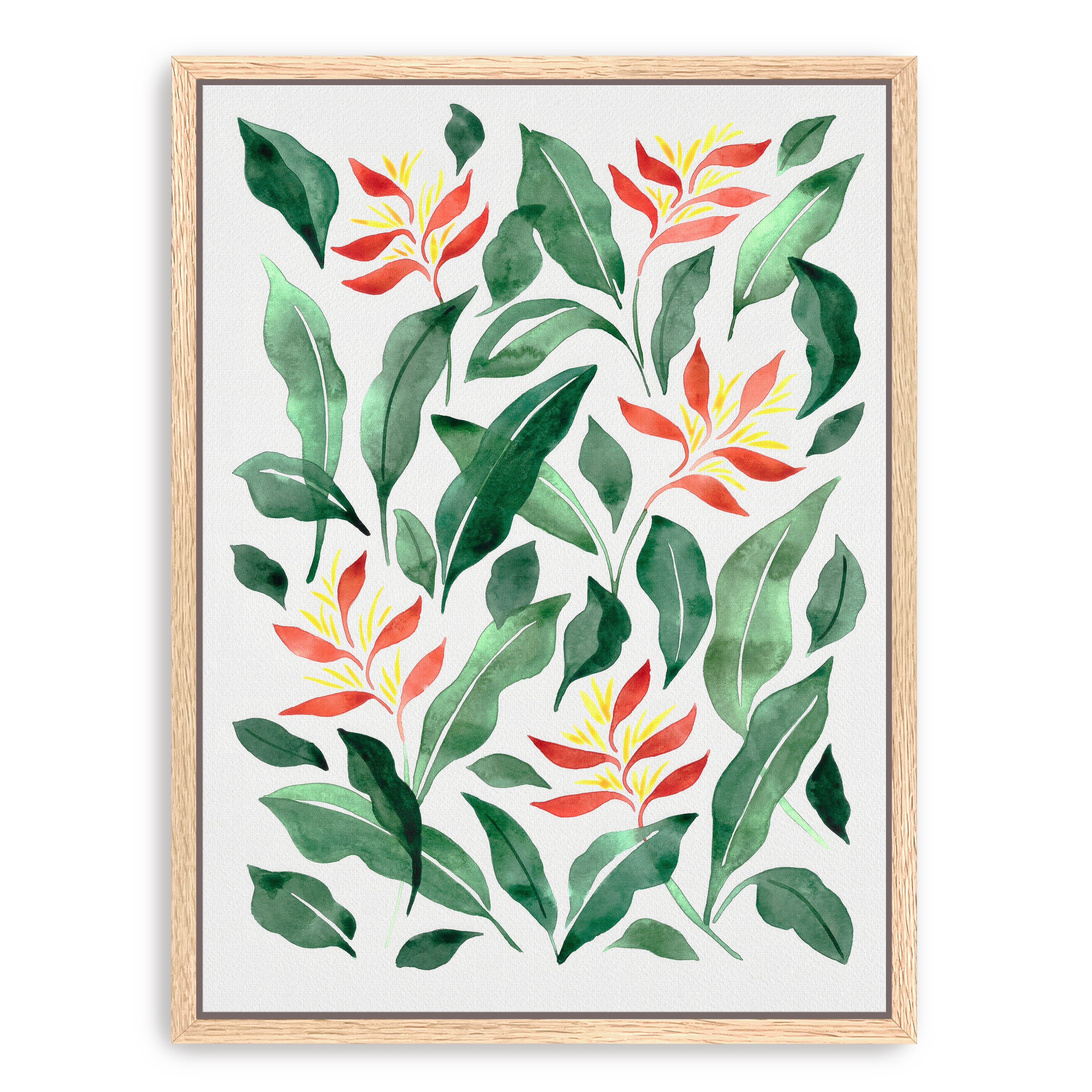 Parakeet Flower Canvas Giclee
