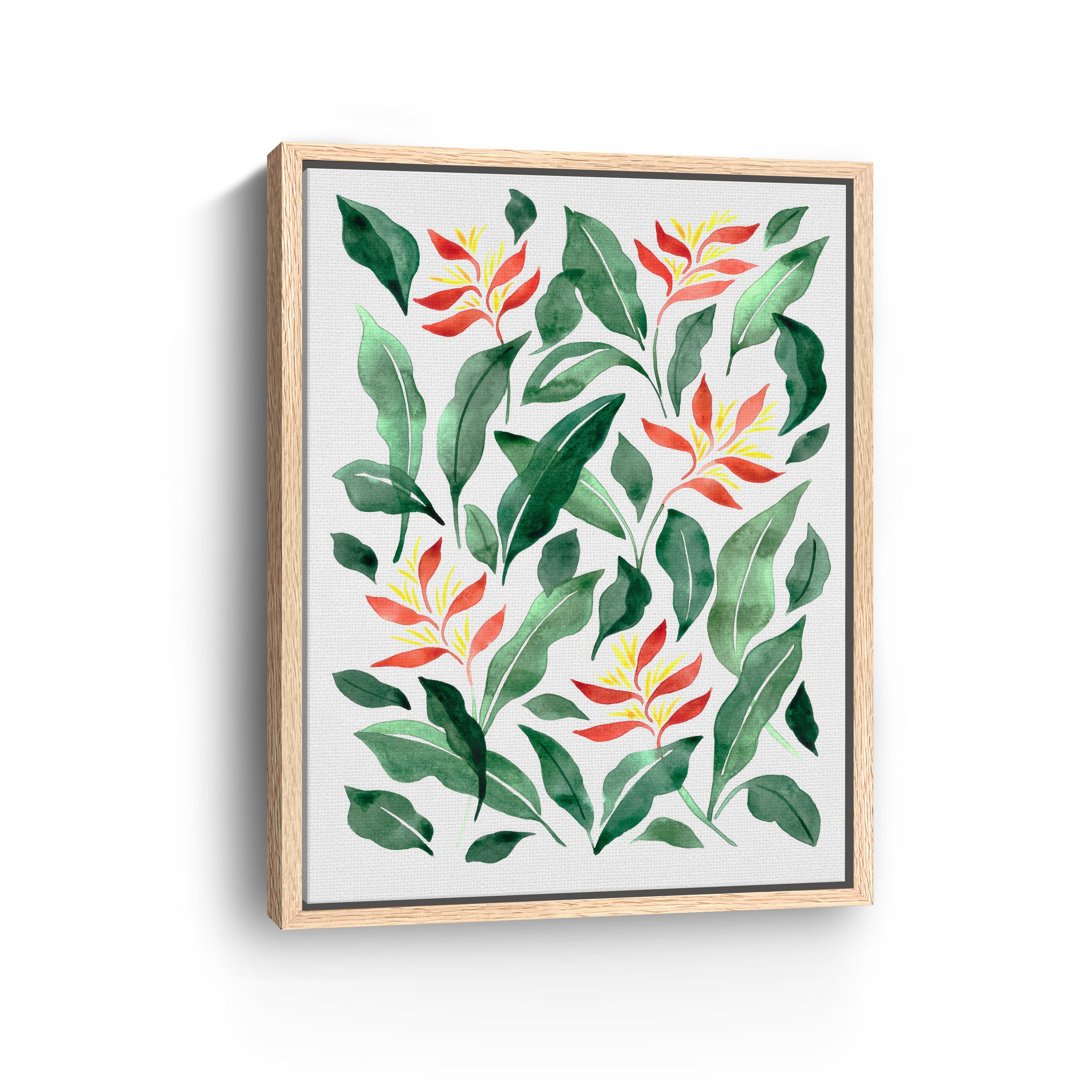 Parakeet Flower Canvas Giclee